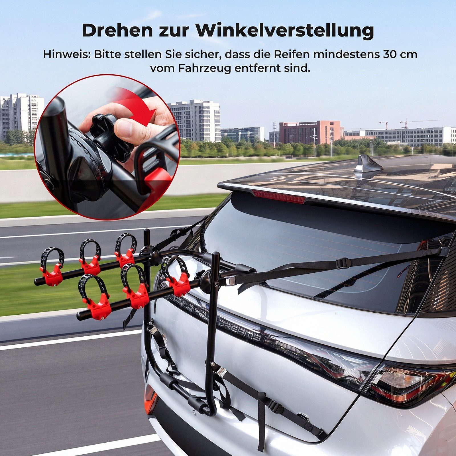 COSTWAY Heckfahrradträger, Kofferraum Fahrradträger klappbar für 3 Fahrräder