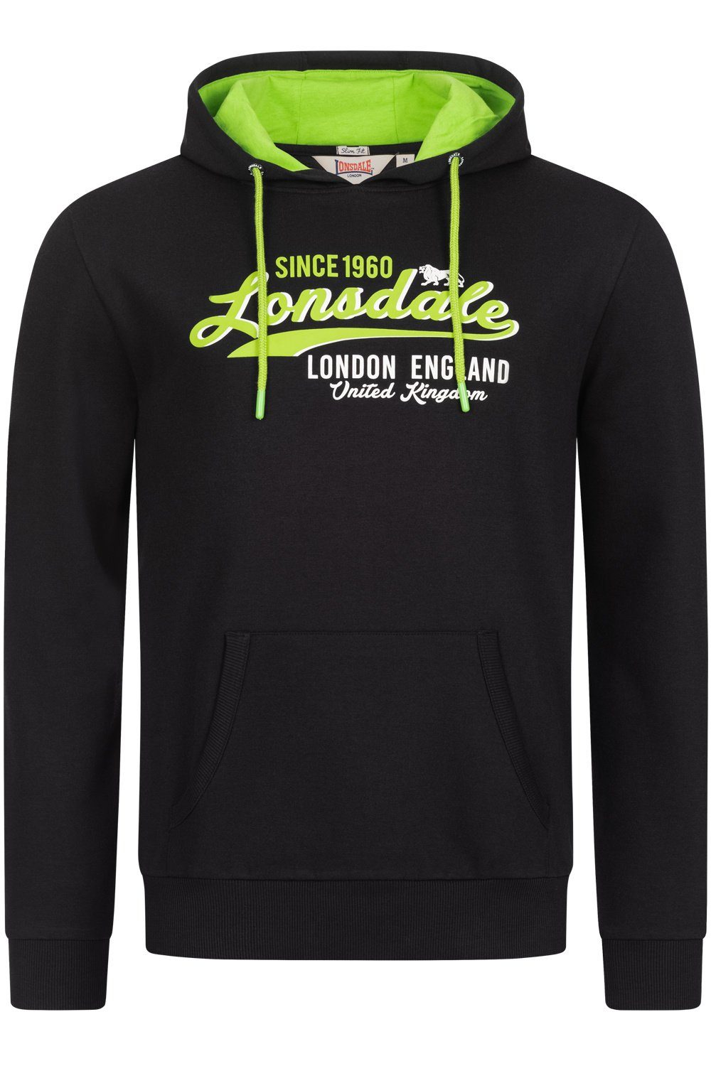 Sudadera Lonsdale Glespin Para Hombre - Corte Regular, Con Bolsillo Canguro Y Estampados