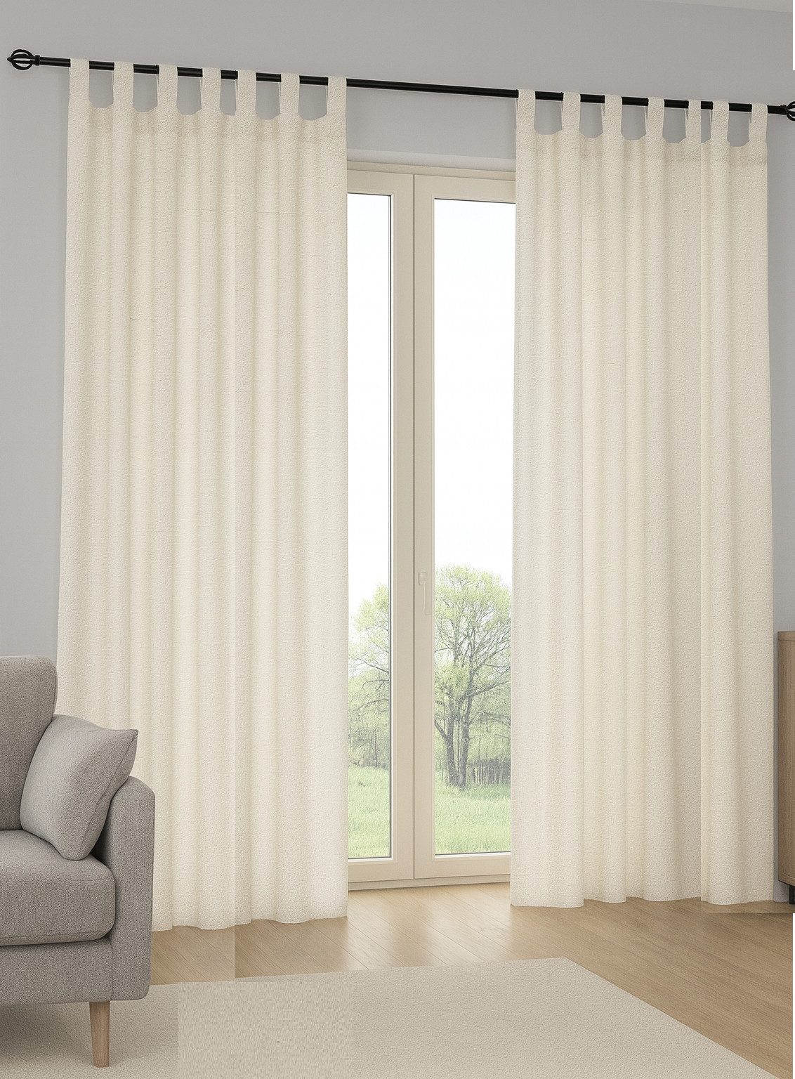 Clever-Kauf-24 Vorhang, Schlaufen, halbtransparent günstig online kaufen