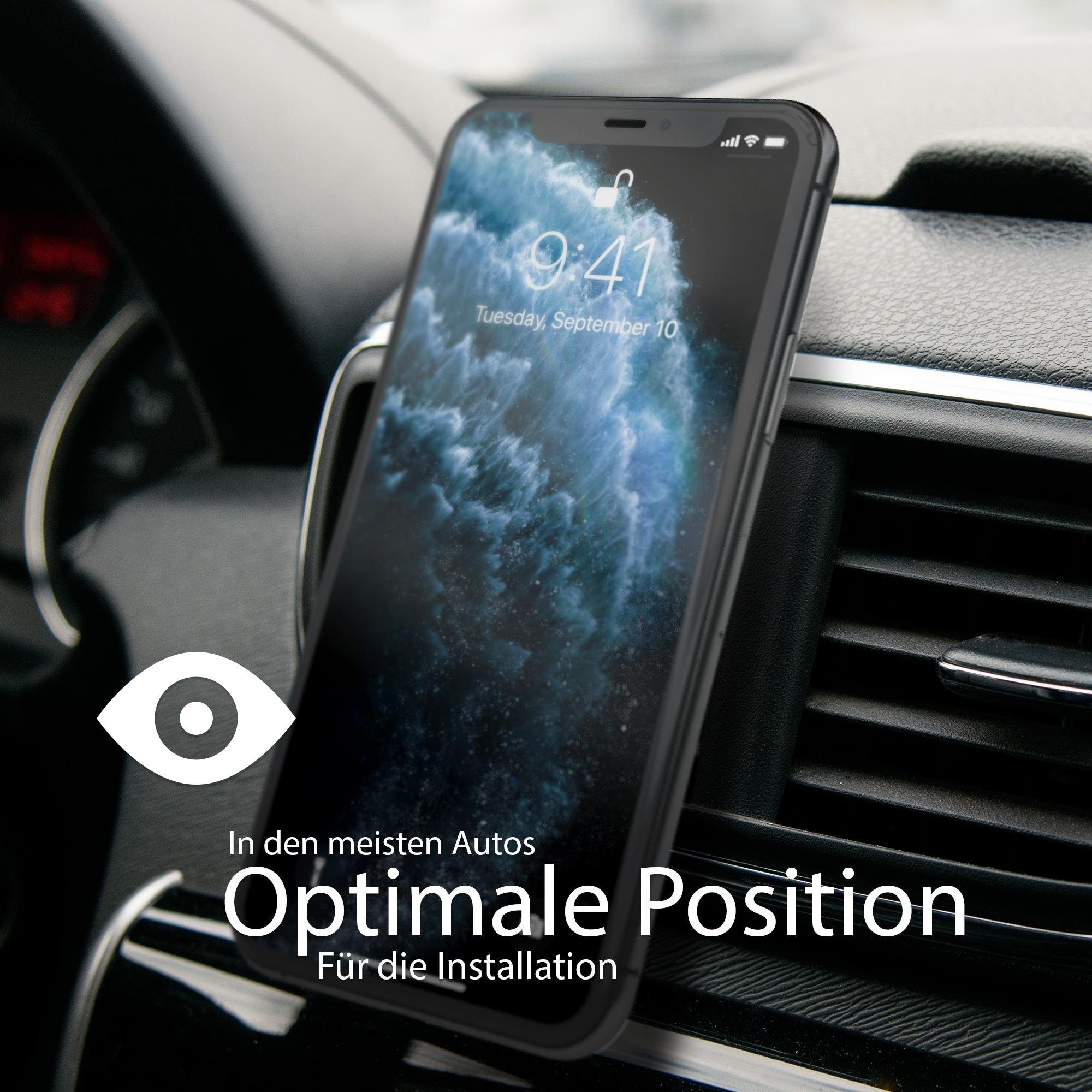 EAZY CASE Smartphone-Halterung Universal Handyhalterung für Auto, (Handyhalterung Auto Navigation alle Modelle magnetisch drehbar Schwarz)