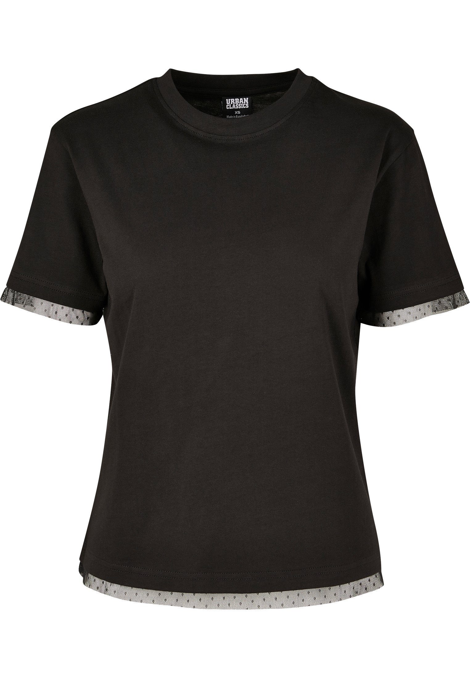URBAN CLASSICS T-Shirt TB2800 black Lace Hem Boxy