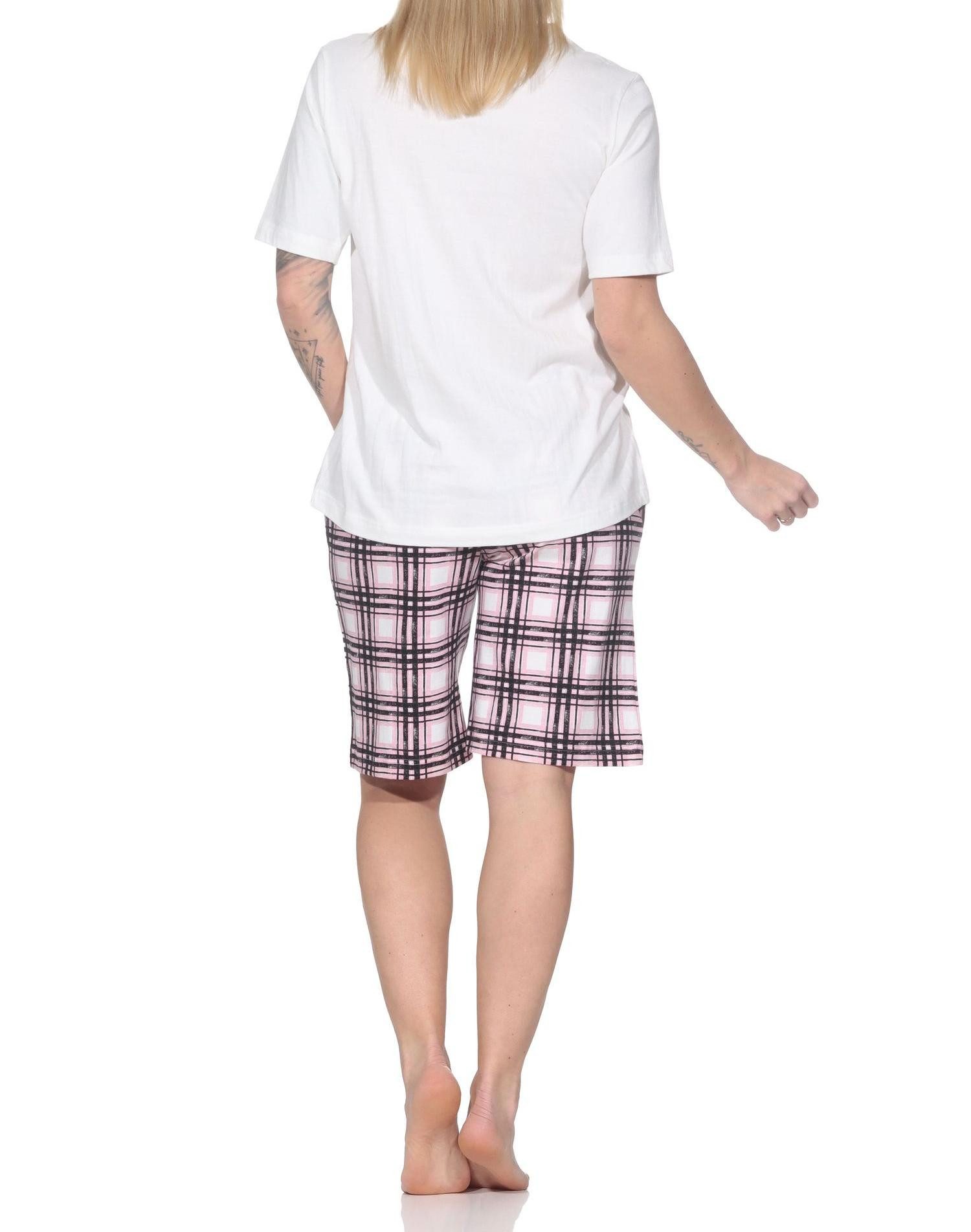 Normann Pyjama Normann Damen Schlafanzug kurzarm Shorty Karohose - auch in Übergröße – Bild 4 von 5