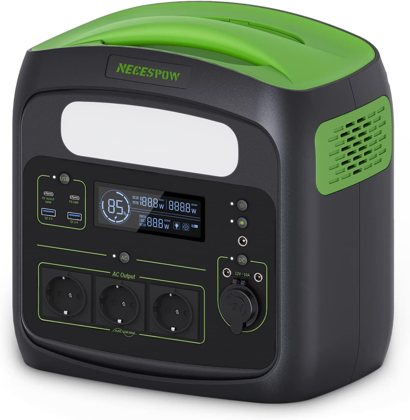 Rolipo Stromerzeuger Tragbare Powerstation, 483Wh Solargenerator 700W(1400W Spitze), 0,7 in kW, USV-Funktion Mobiler Stromspeicher für Camping, Wohnmobil & Reise