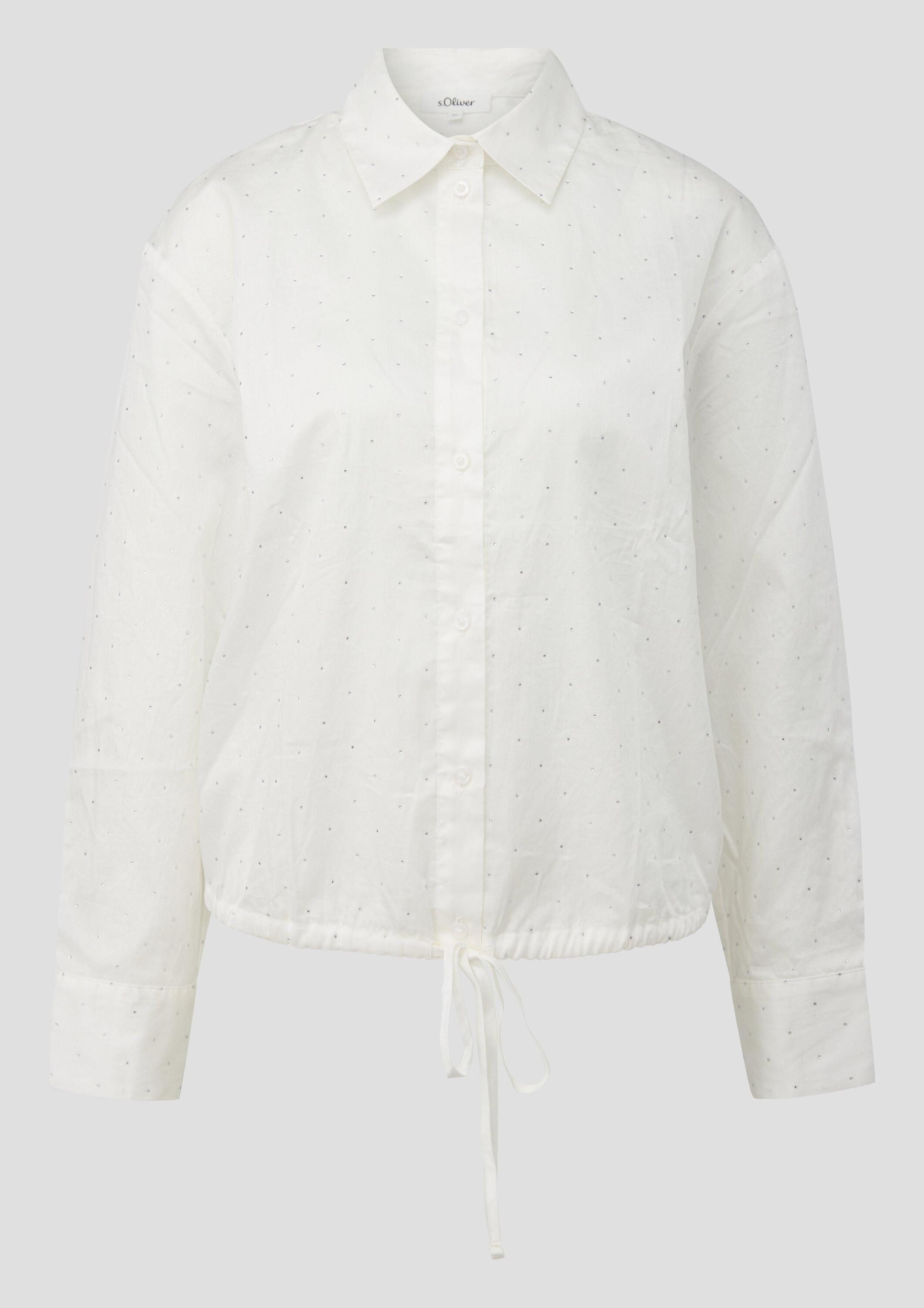 s.Oliver Langarmbluse Bluse Hemdbluse mit Glitzersteinen günstig online kaufen