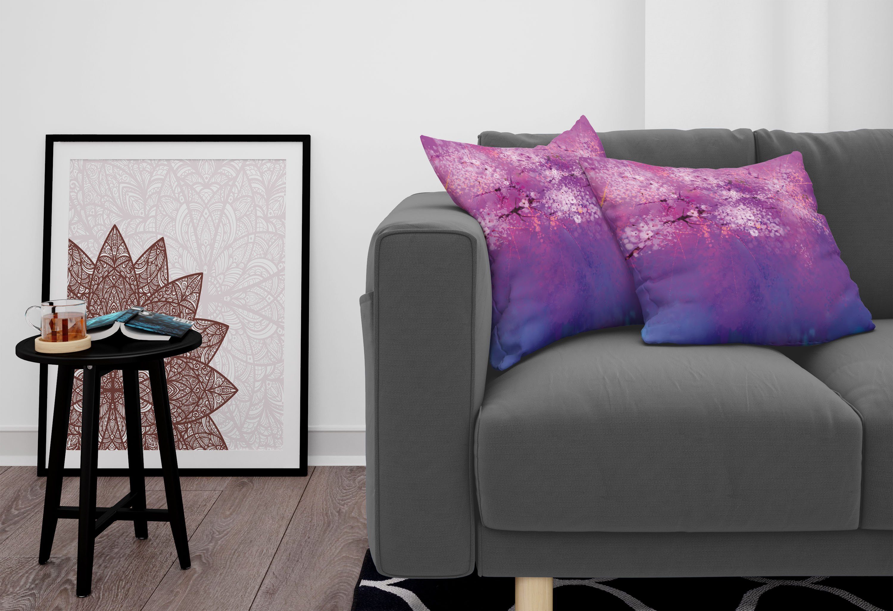 Abakuhaus Kissenbezüge Modern Accent Doppelseitiger Digitaldruck, (2 Stück), Lila Hazy Romantische Farbe