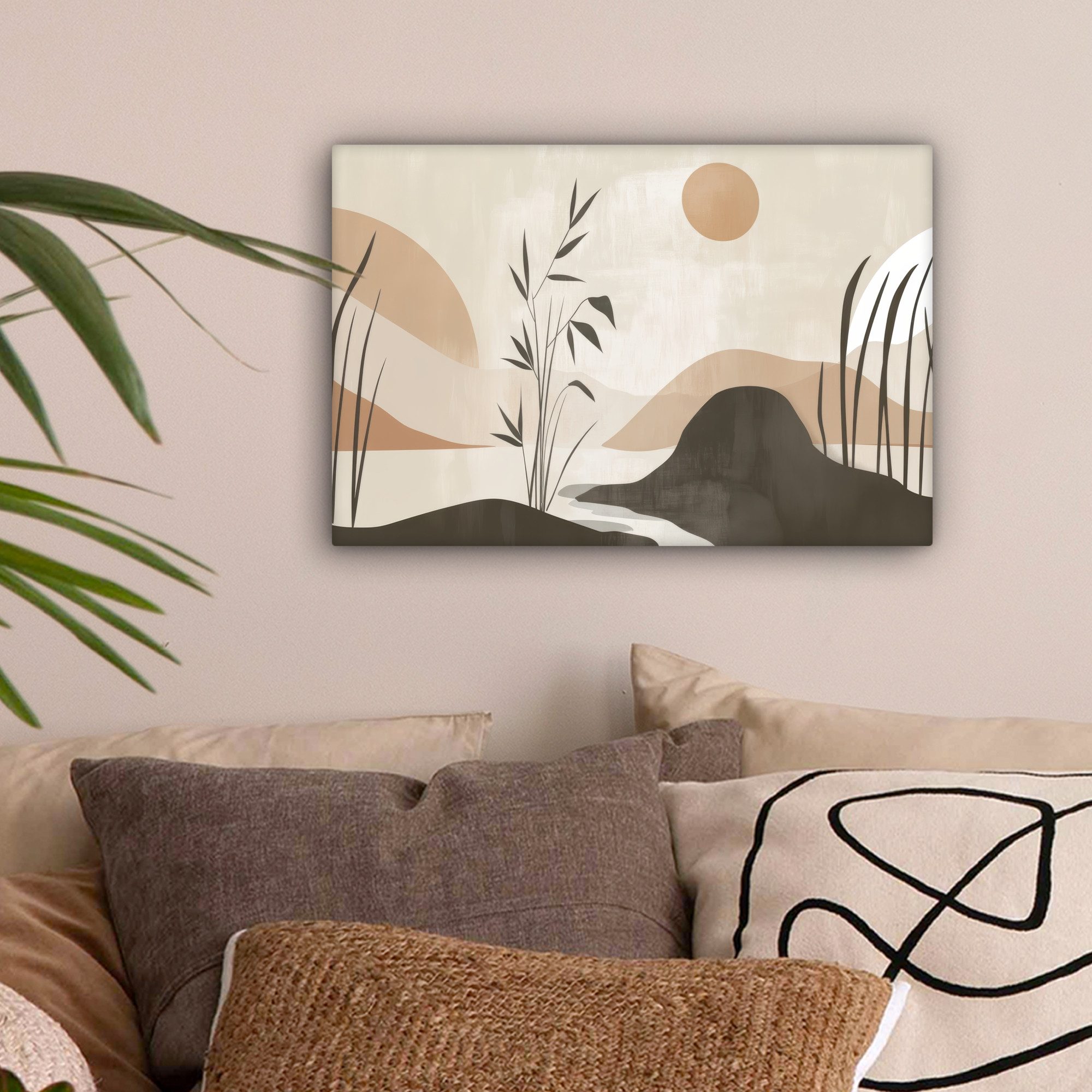 OneMillionCanvasses® Leinwandbild Japandi - Landschaft - Beige, Fotodruck ( günstig online kaufen