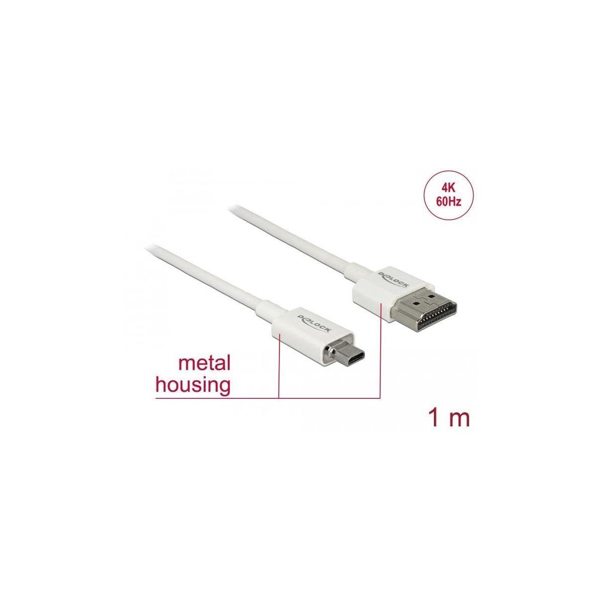 Delock Kabel High Speed HDMI mit Ethernet - HDMI-A Stecker>HDMI... Computer-Kabel, HDMI-A, HDMI (100,00 cm) | Monitorkabel