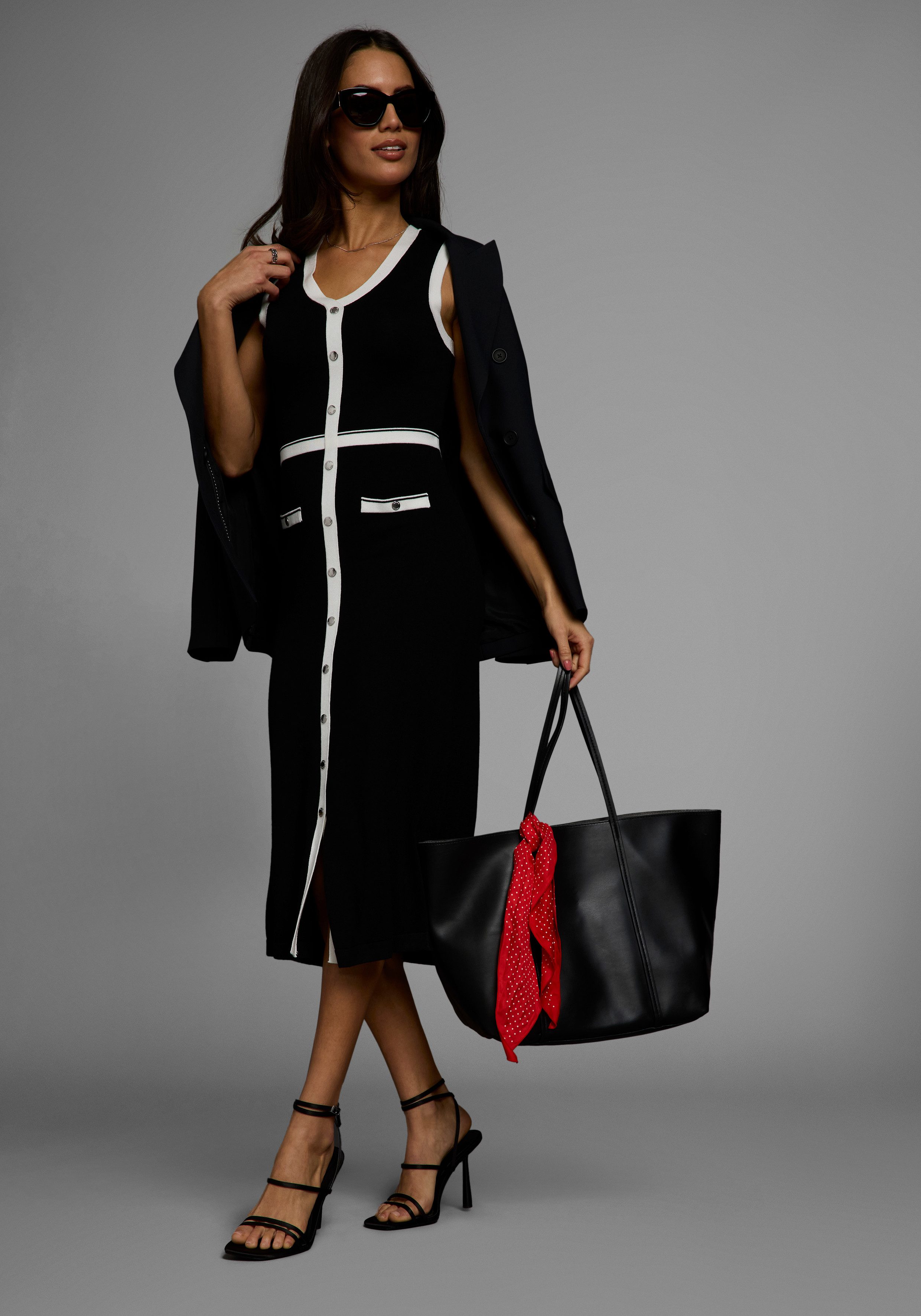 HECHTER PARIS Strickkleid mit Kontrastdetails günstig online kaufen