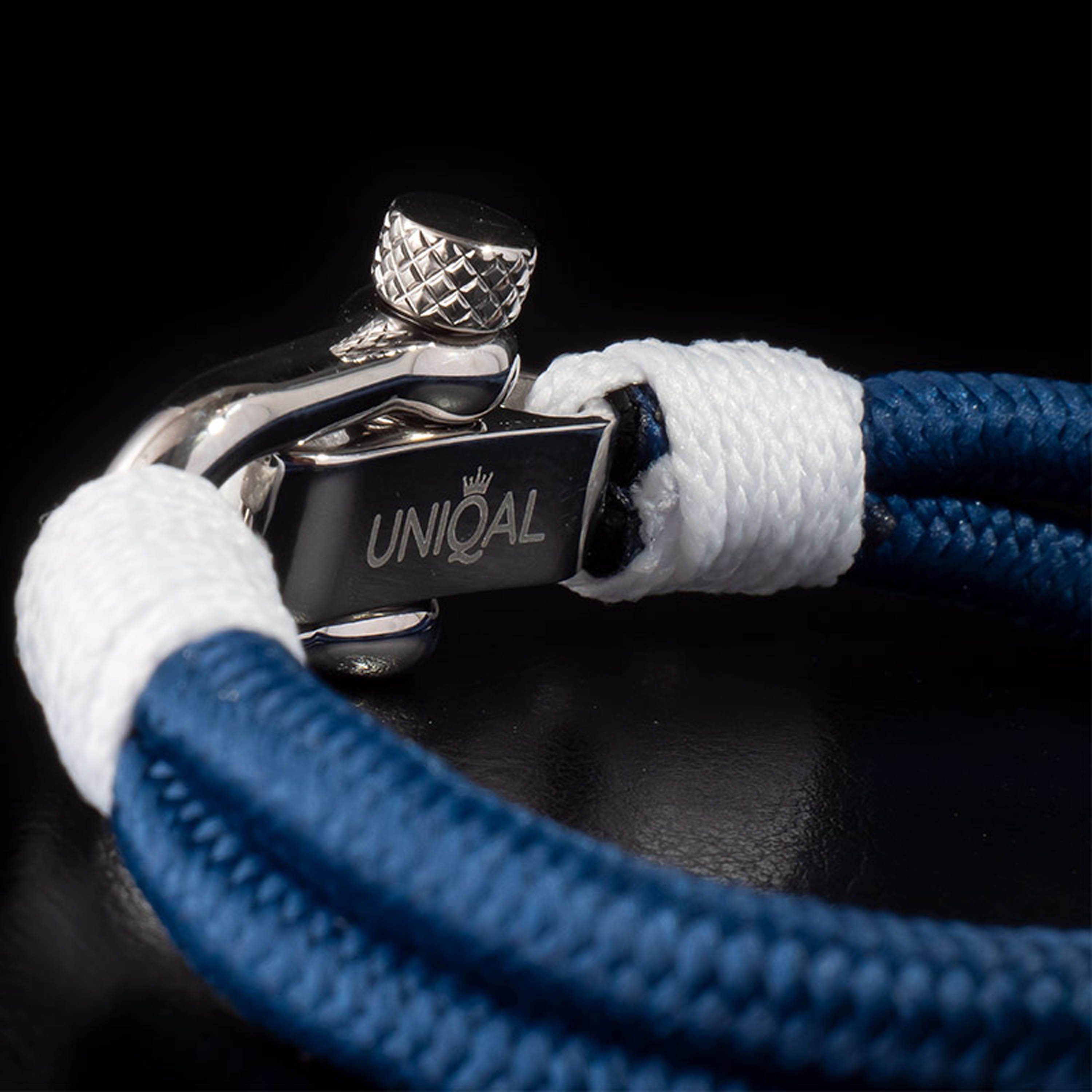 Maritime (Edelstahl, Segeltau UNIQAL.de Armband "AQUA" Armband Windbreaker verschluss aus nautics, Style, Casual Schäckel Segeltau, handgefertigt)