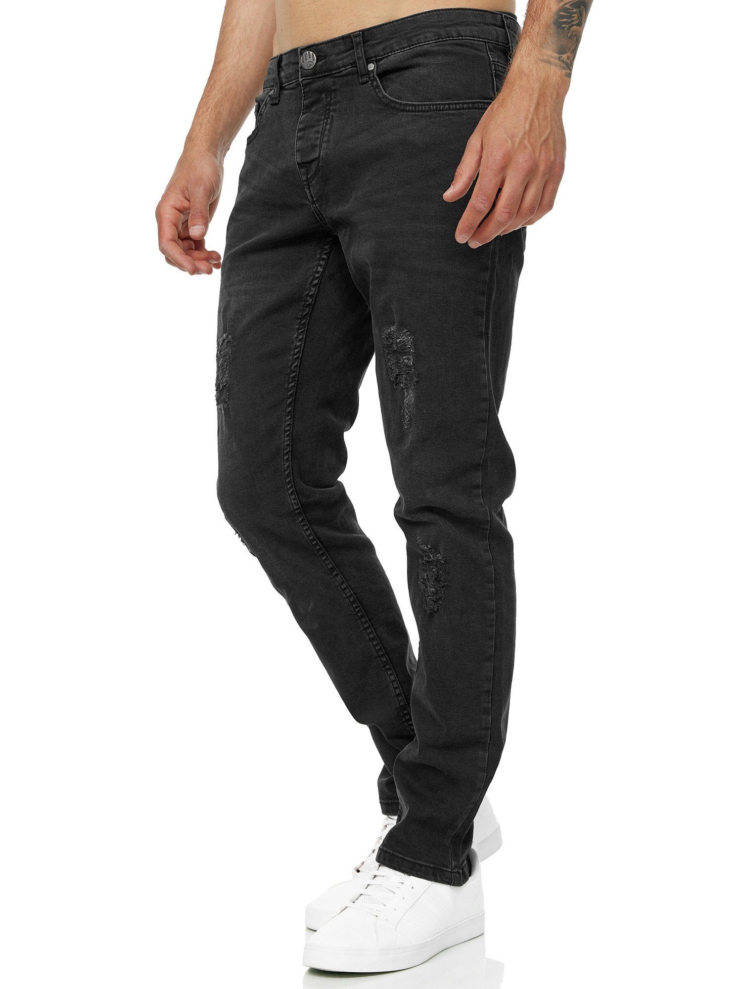 Tazzio Slim-fit-Jeans 16525 Stretch mit Elasthan & im Destroyed-Look – Bild 4 von 5