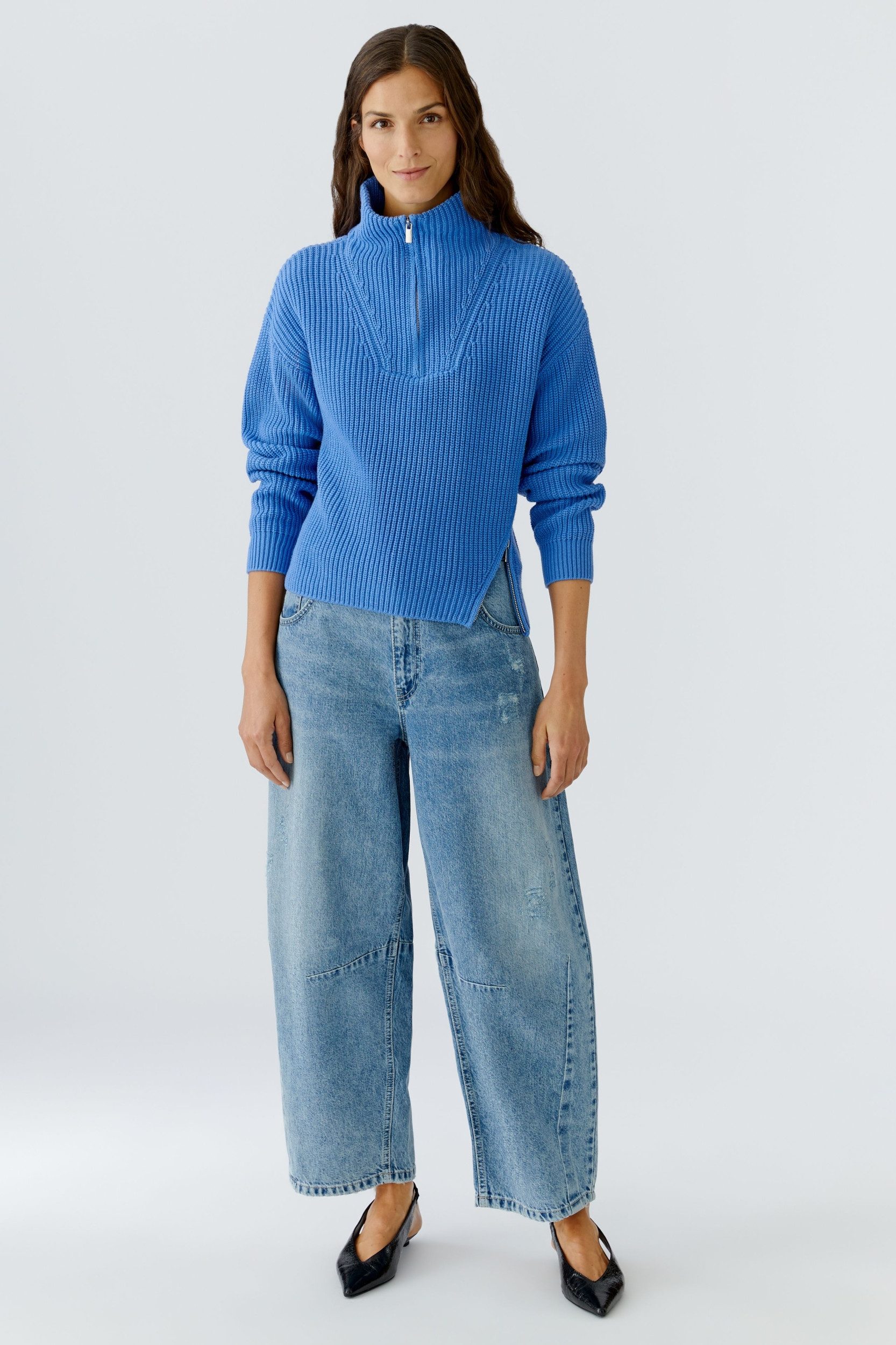 Oui Wollpullover Pullover blue günstig online kaufen