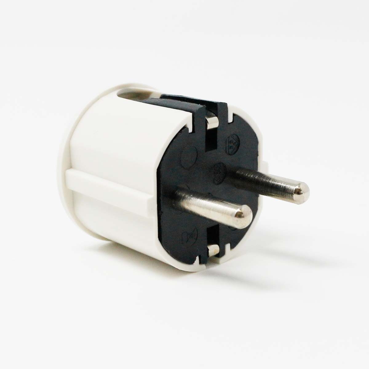 world-trading-net Euroflachstecker Winkel-Stecker weiß mit Schutzkontakt, 250V/16A