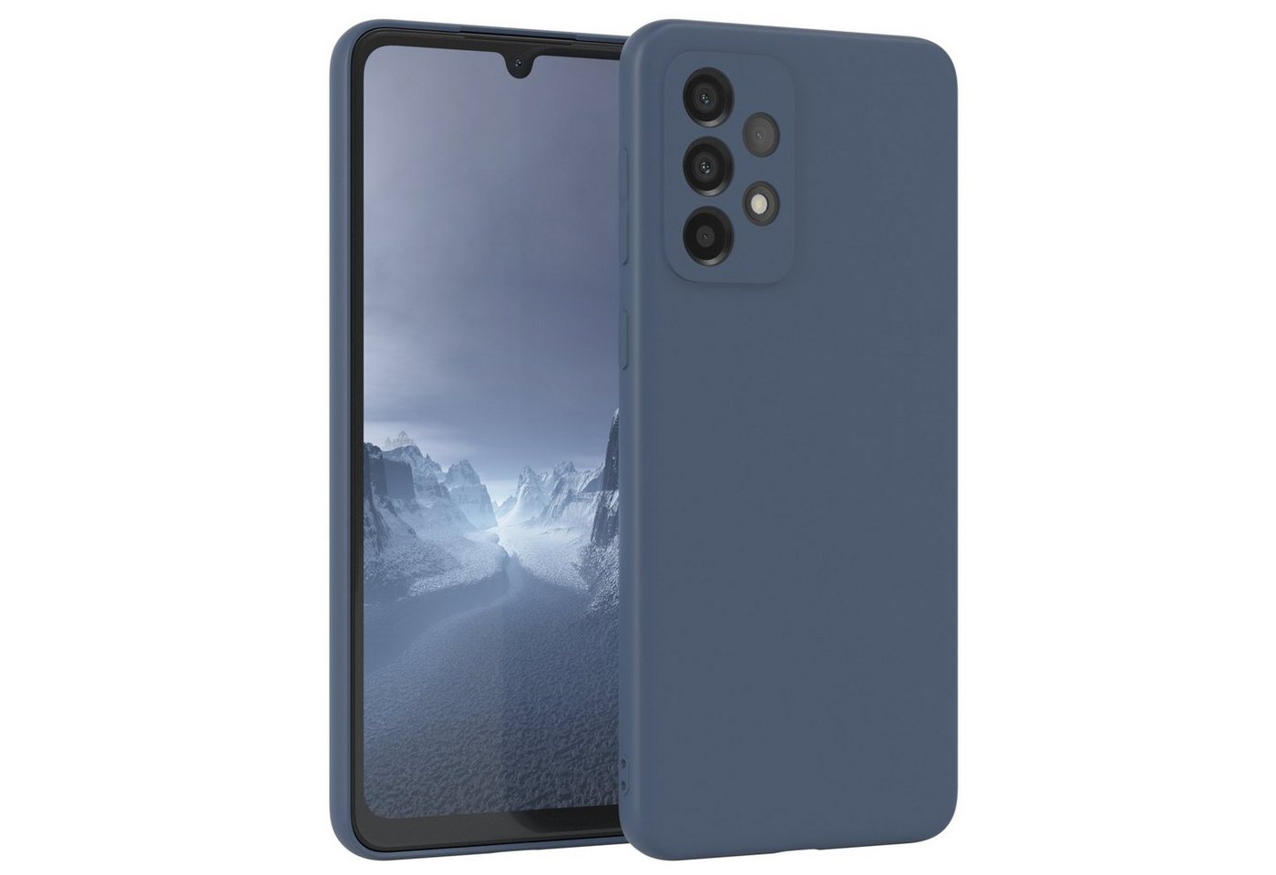 EAZY CASE Handyhülle für Samsung Galaxy A33 5G Hülle Silikon 6,4 Zoll, Handy Softcase mattierte Silikonhülle Back Cover Soft Blau / Petrol