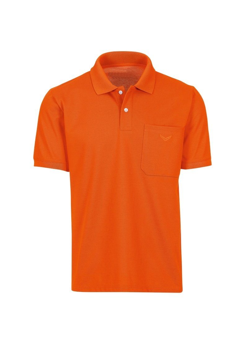 Trigema Poloshirt TRIGEMA Polohemd mit Brusttasche mandarine