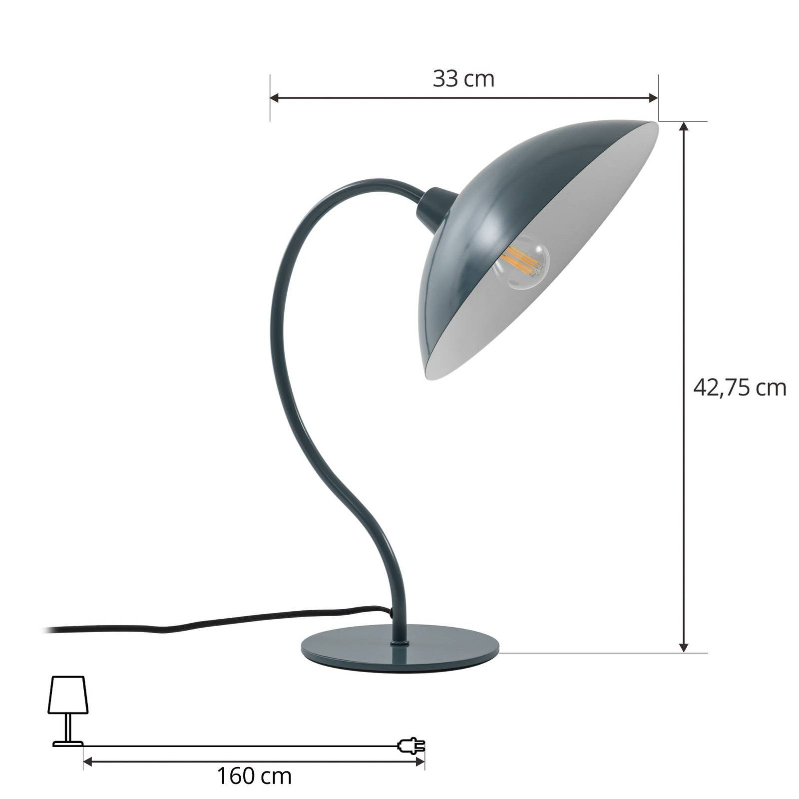 Lucande Tischleuchte Arvadon, Metall, Blau IP20, 1 x 10 W LED