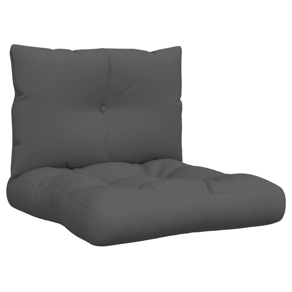 vidaXL Sitzauflage Palettenkissen 2-tlg. Anthrazit Stoff, günstig online kaufen