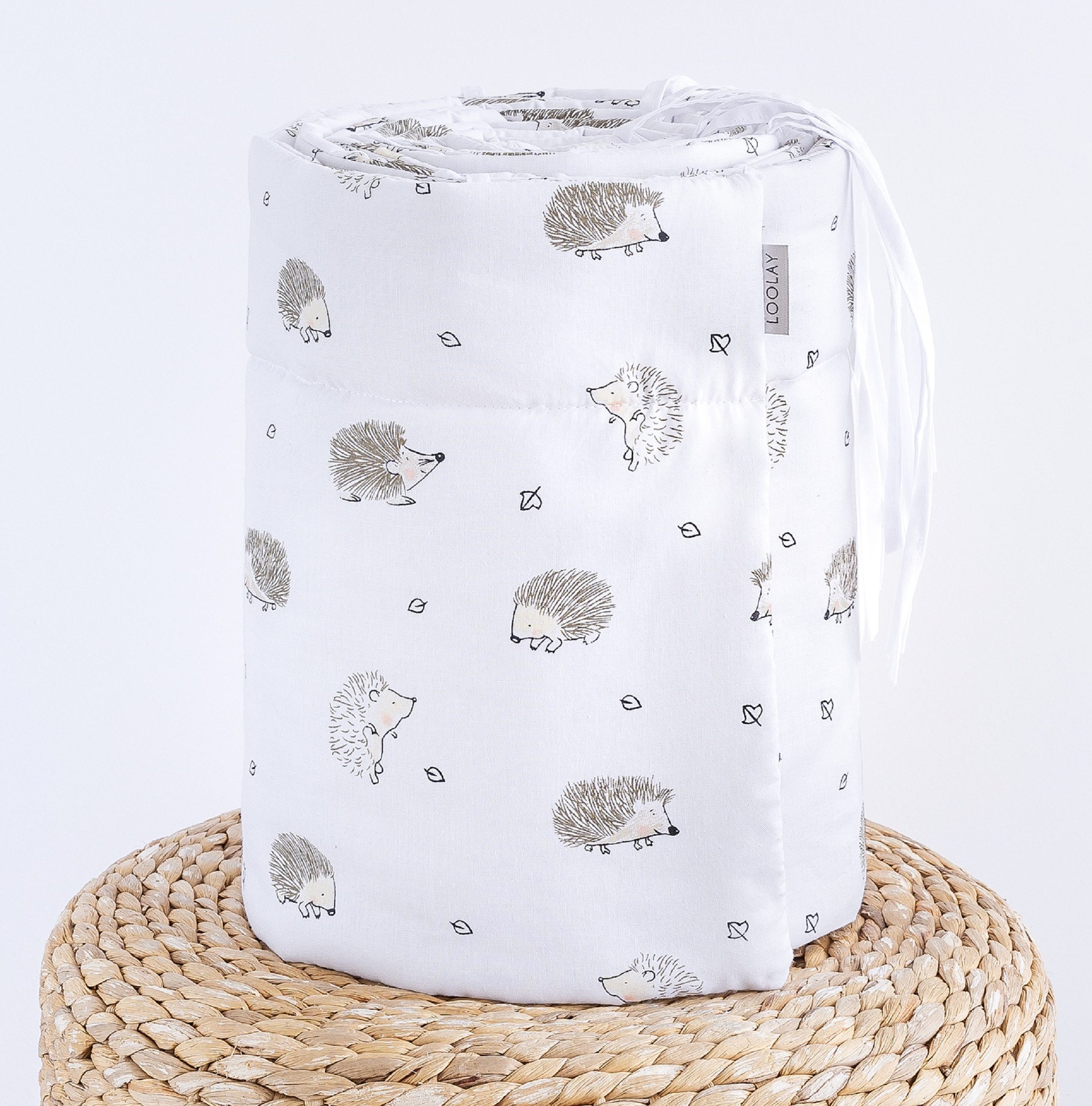Loolay Bettnestchen IGEL Braun Weiß BIO-Baumwolle Atmungsaktives Babybett B günstig online kaufen