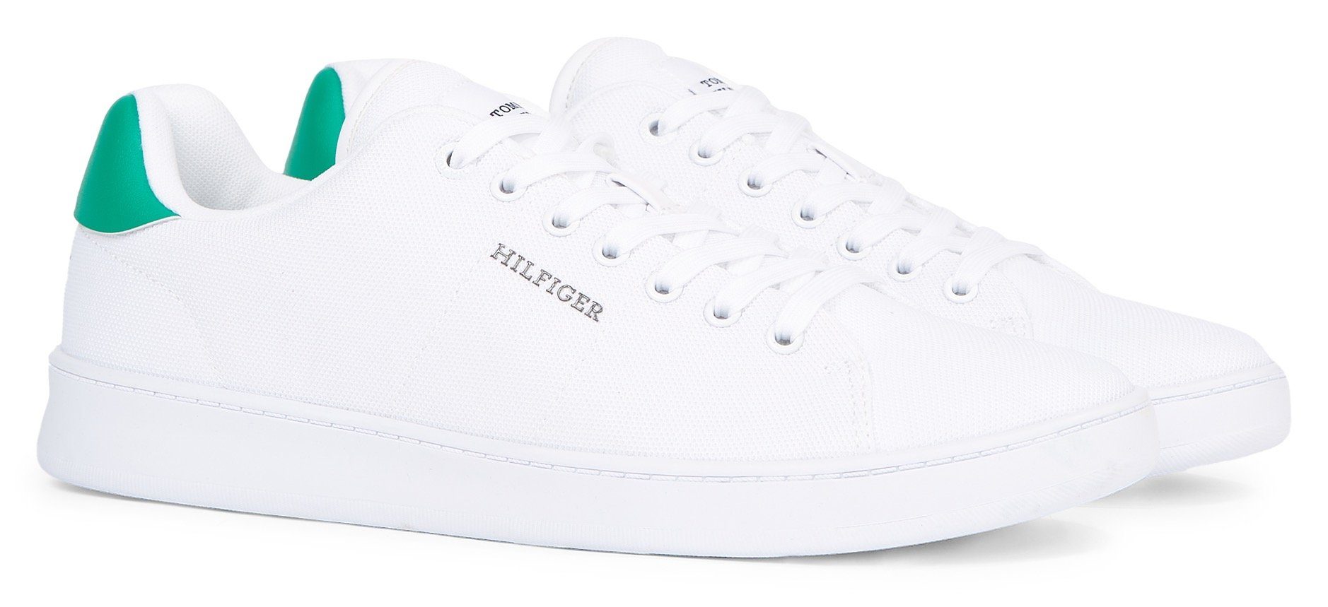 Tommy Hilfiger COURT CUPSOLE PIQUE TEXTILE Sneaker, Freizeitschuh, Halbschuh, Schnürschuh mit seitlichem Logoschriftzug