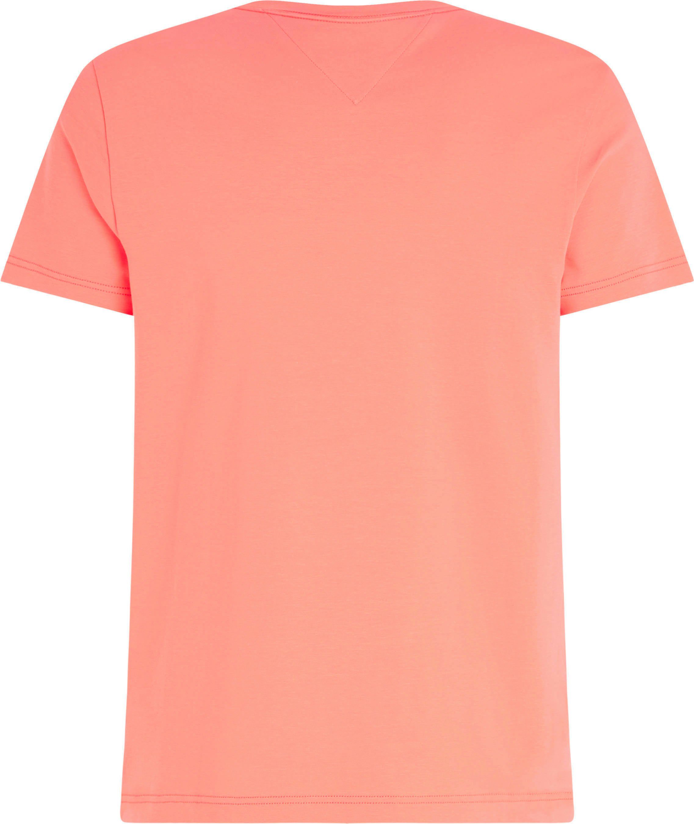 Tommy Hilfiger T-Shirt STRETCH FIT Rundhalsausschnitt mit PeachDusk SLIM TEE