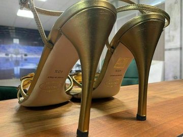 PRADA PRADA ICONIC GOLD BRONZ SANDALS SANDALEN PUMPS HIGHHEELS SCHUHE SHOES Sandale