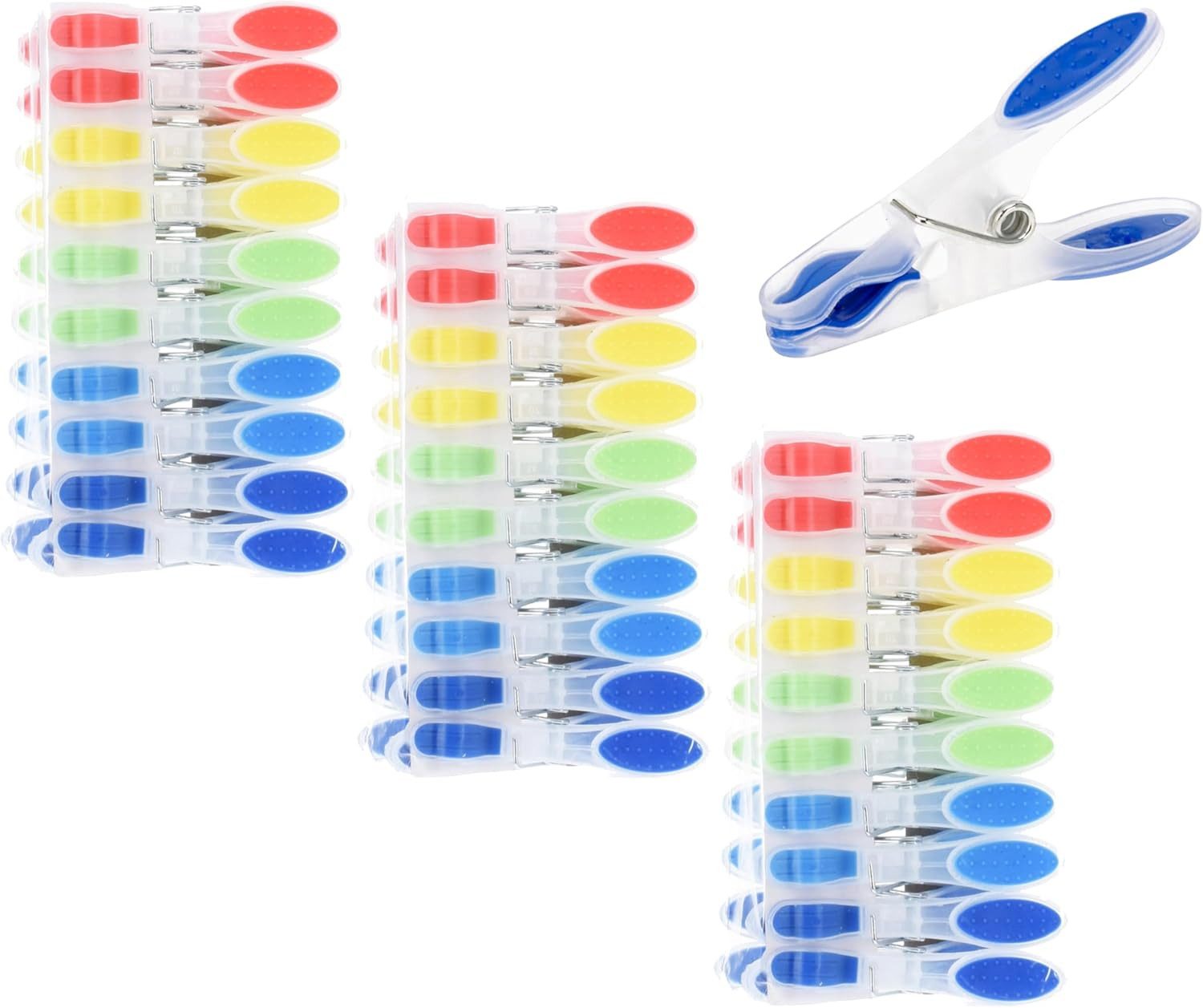mucHome Wäscheklammern Softgrip Wäscheklammern Kluppen Wäscheklammer extra Stark in 5 Farben