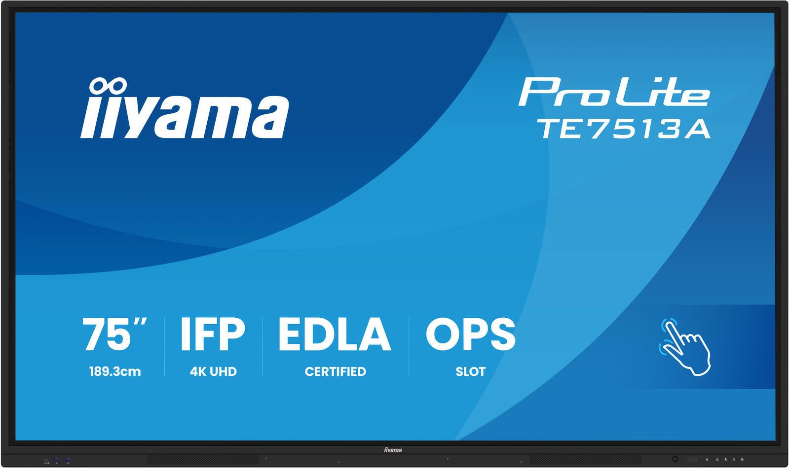 Iiyama Ein 75' (189.3 cm) interaktives und Google EDLA- LED-Monitor (3840 x 2160, 8 ms Reaktionszeit, IPS Panel)