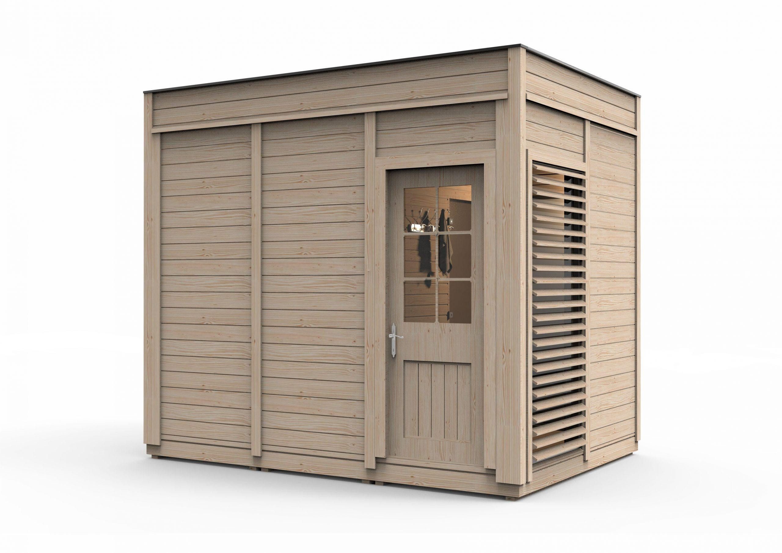 JVmoebel Saunahaus Holzsauna für den Garten in Braun – Trockensauna für Entspannung, (1-St) Made in Europe