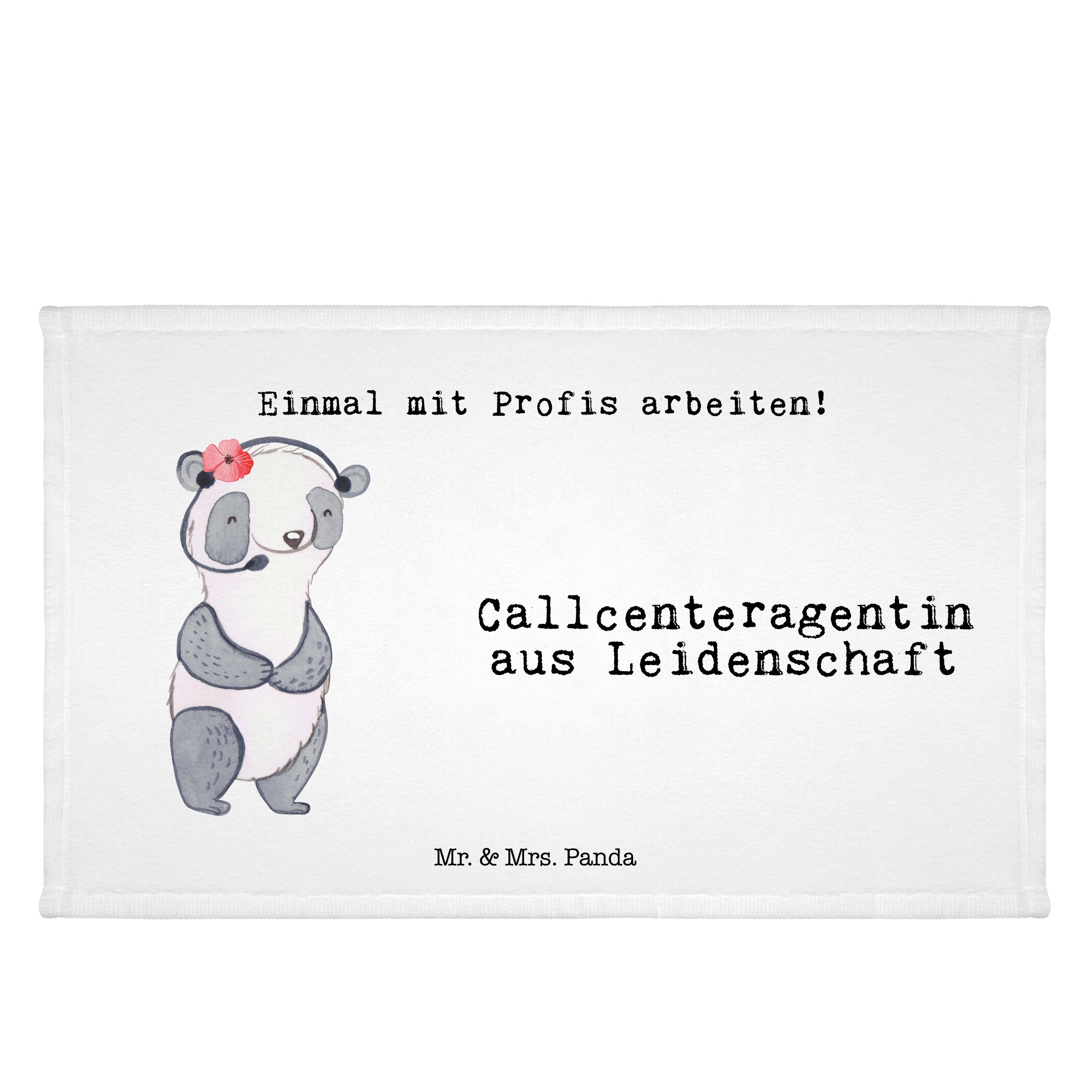 Mr. & Mrs. Panda Handtuch Callcenteragentin aus Leidenschaft - Weiß - Geschenk, Kundendienstmit, (1-St)