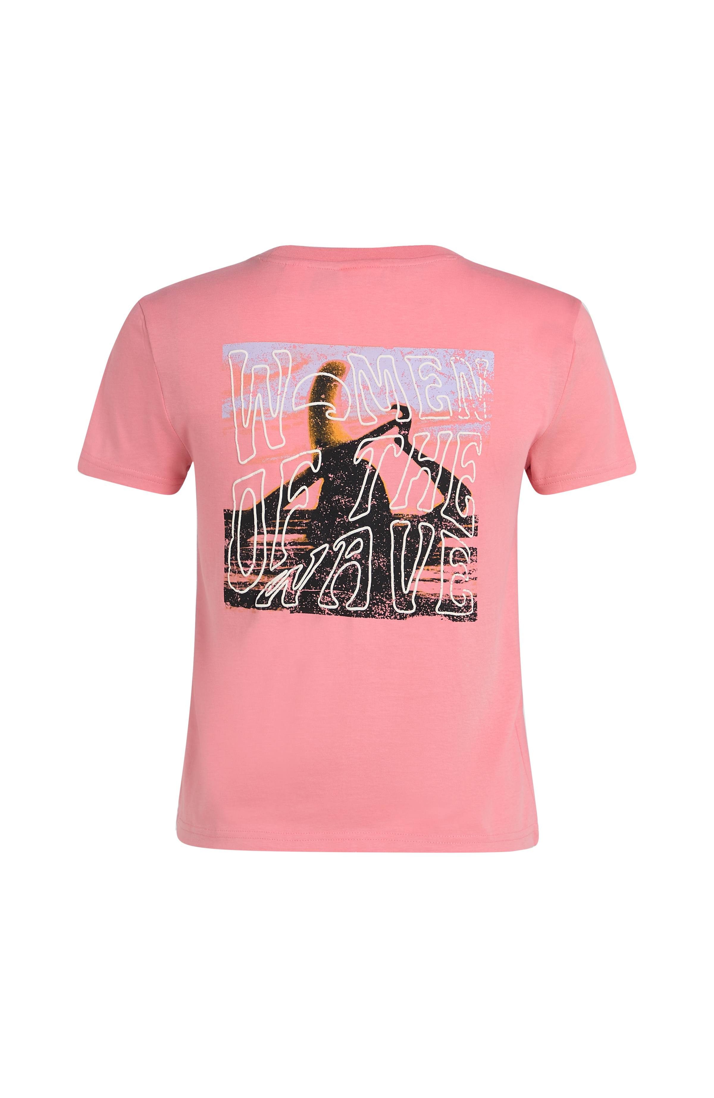 O'Neill T-Shirt WOW T-SHIRT leicht verkürzter Cropped-Schnitt, mit Prints auf Brust und Rücken