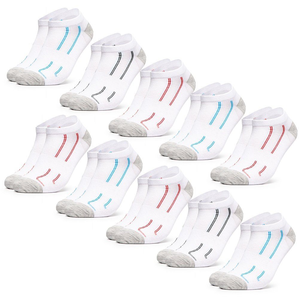 OCCULTO Sportsocken Herren Sport Sneaker Socken 10er Pack (Modell: Lothar) (10-Paar) Weiß