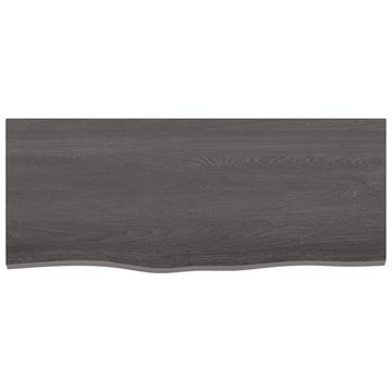 furnicato Tischplatte Dunkelbraun 100x40x2 cm Massivholz Eiche Behandelt