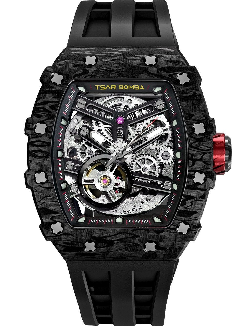 Tsar Bomba Automatikuhr Tsar Bomba TB8208CF-08 Herrenuhr Elementar Carbonfaser Automatik 44mm Tsar Bomba TB8208CF-08 Herrenuhr Elementar Carbonfaser Automatik 44mm 5ATM