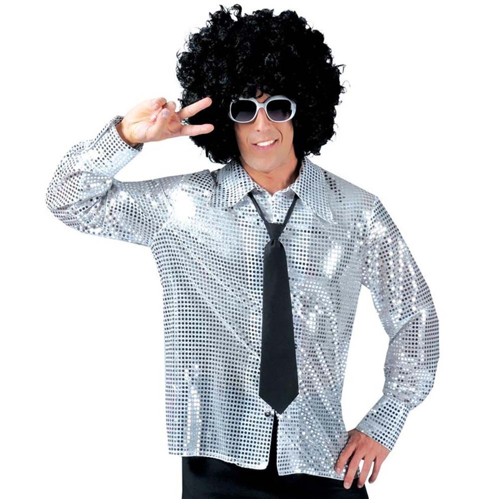 Kostüm Disco Hemd silber