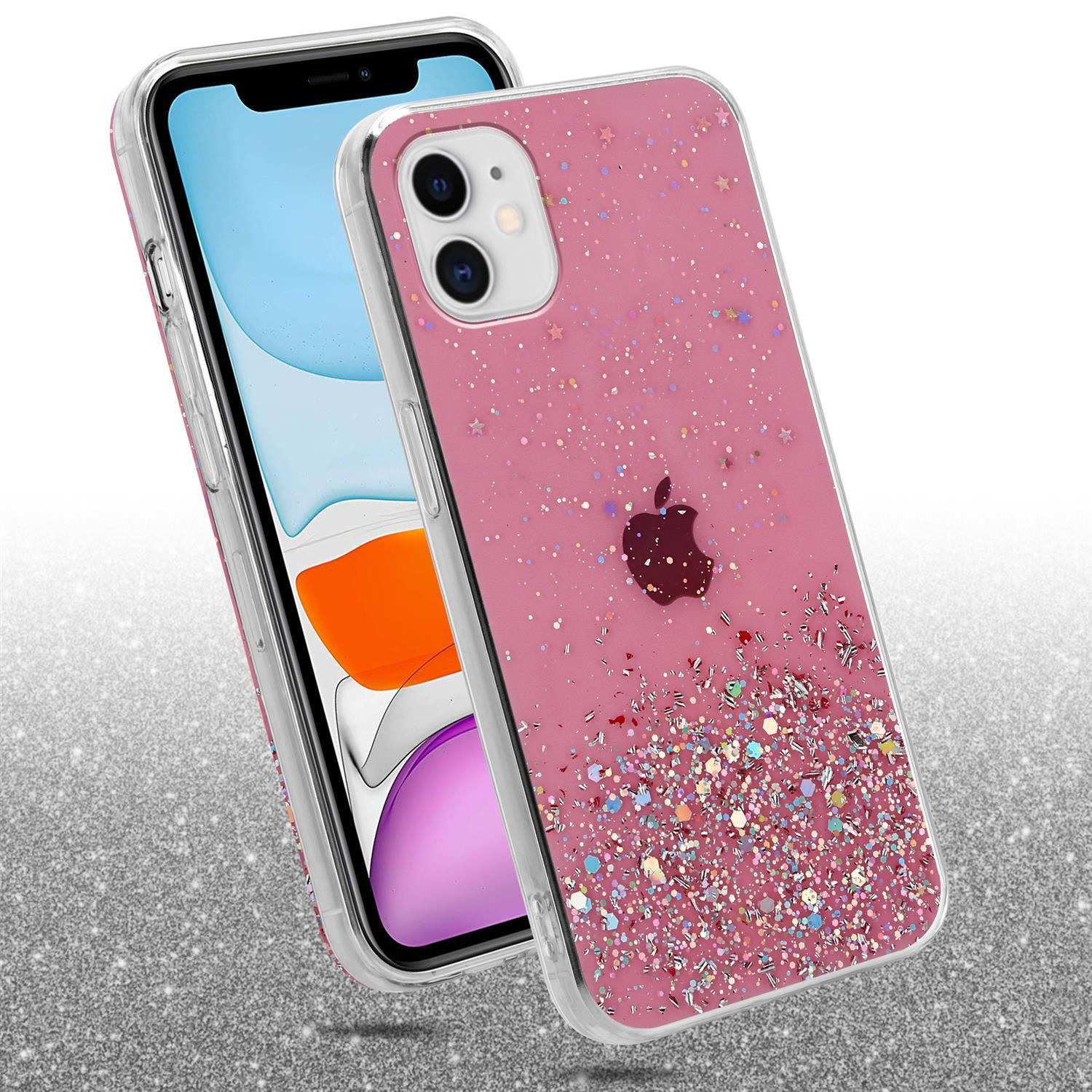 Cadorabo Handyhülle für iPhone 11 PRO MAX Hülle Apple iPhone 11 PRO MAX, Flexible TPU Silikon Handy Schutzhülle - Hülle - mit Glitzer