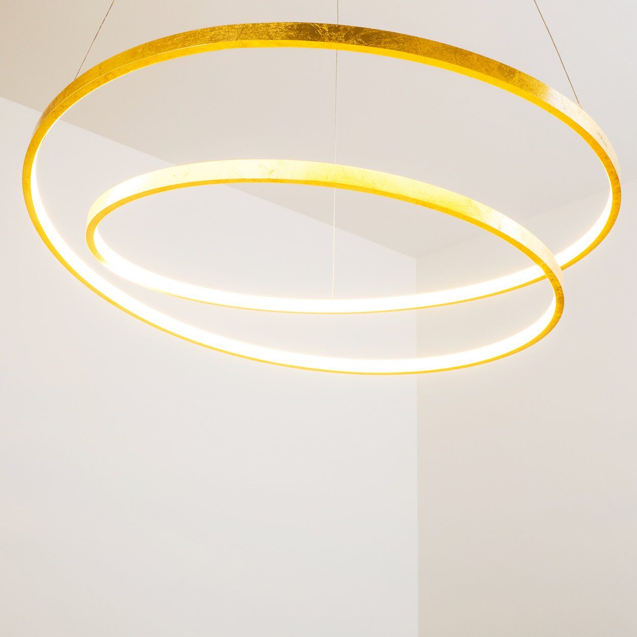 hofstein Zimmer Pendelleuchte Spirale Schlaf Hänge LED Pendelleuchte Ess Wohn goldfarben