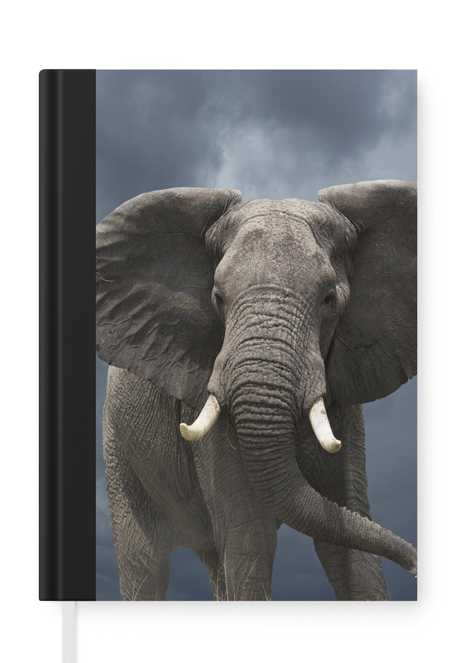 MuchoWow Notizbuch Elefant - Tiere Merkzettel, Haushaltsbuch Notizheft, Natur, A5, Wolken Journal, 98 Tagebuch, Seiten, - 