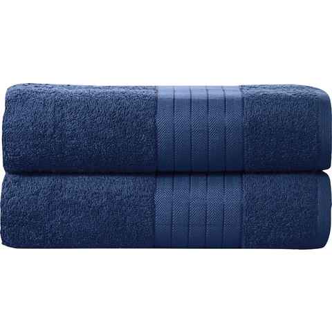 good morning Badetuch Uni Towels, Frottee (2-St), mit gewebtem Rand