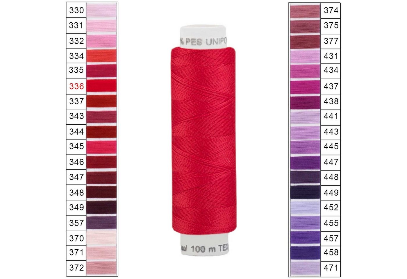 Thumbnail - maDDma Nähgarn 100m Unipoly 120 TEX14x2 Farbwahl 2v6 Nähgarn, 100 m, 336