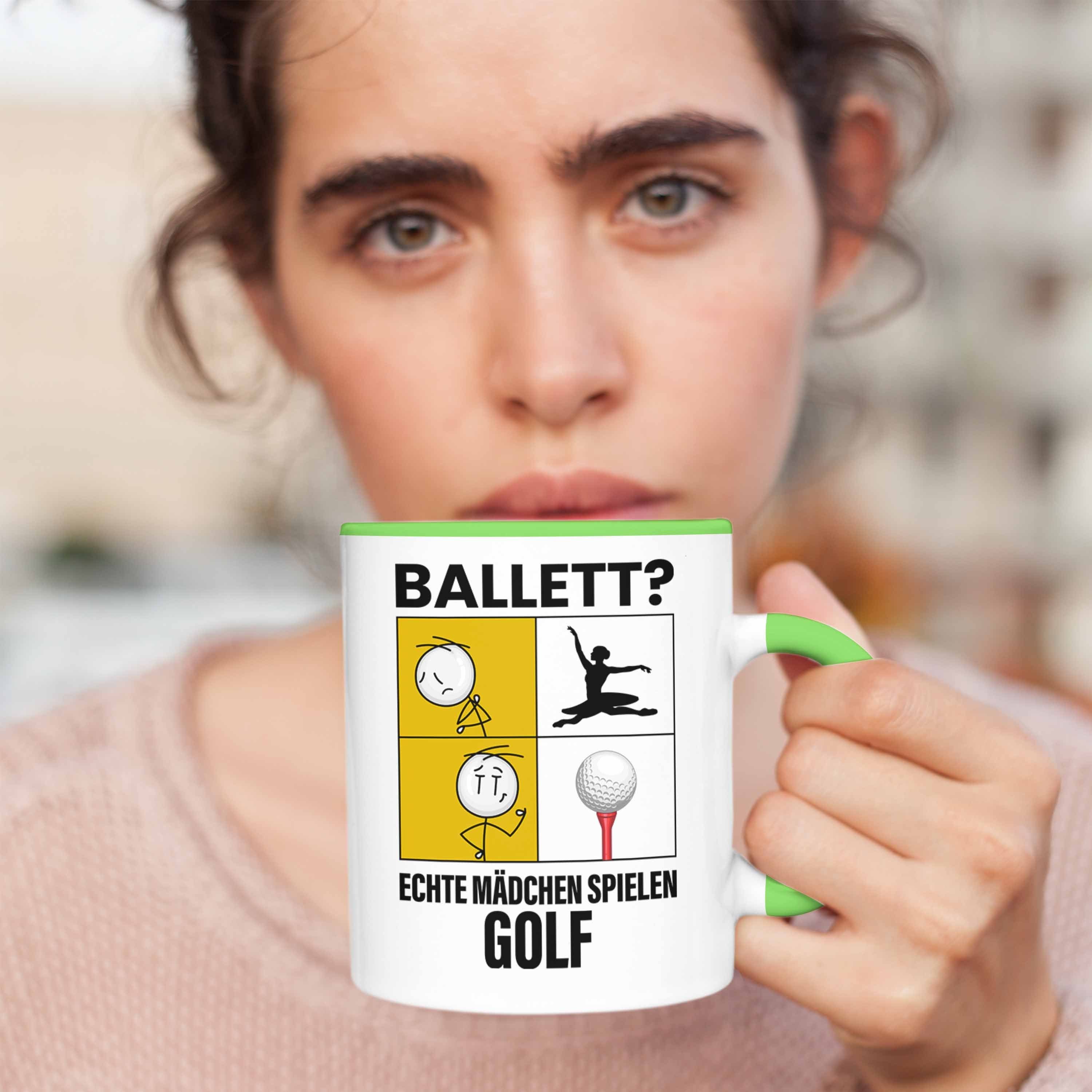 Trendation Tasse Golf Mädchen Tasse Geschenk Golf-Sp Spielen Mädchen Echte Sport Grün Frauen