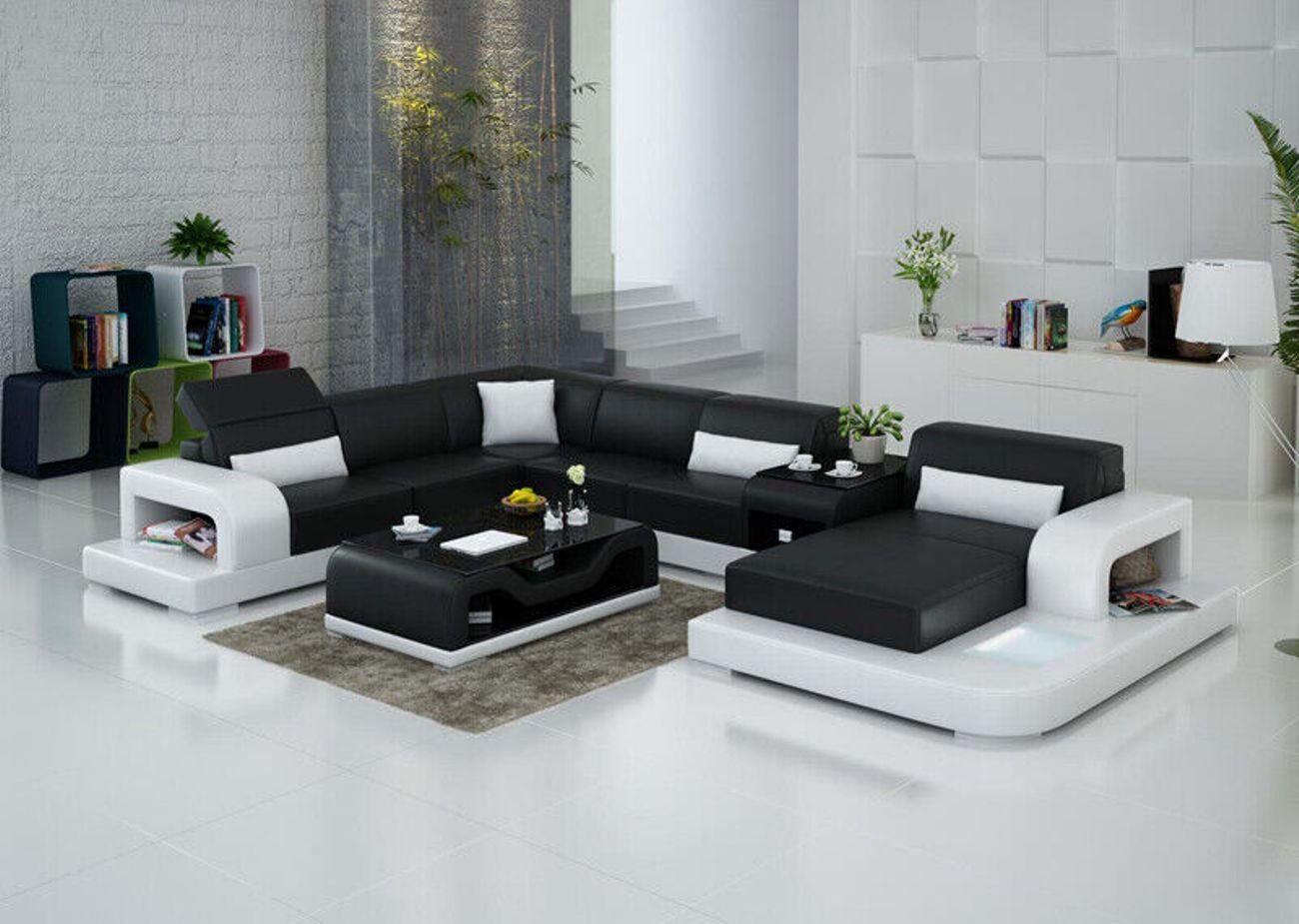 JVmoebel Ecksofa Garnitur Wohnlandschaft Eck Modern Sofa Ledersofa Ecksofa Couch