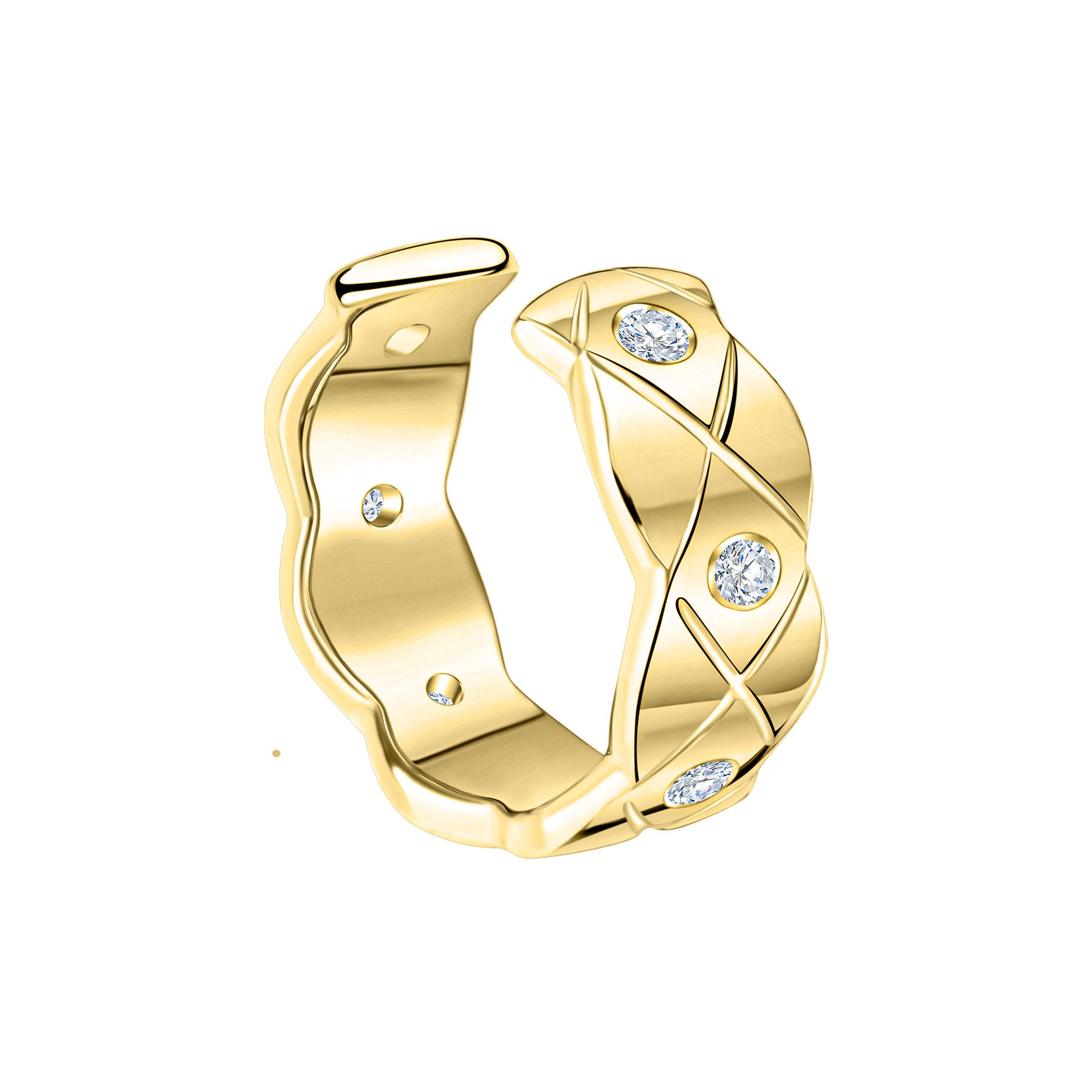 Vivance Paar Ohrclips 925-Sterling Silber vergoldet Zirkonia günstig online kaufen