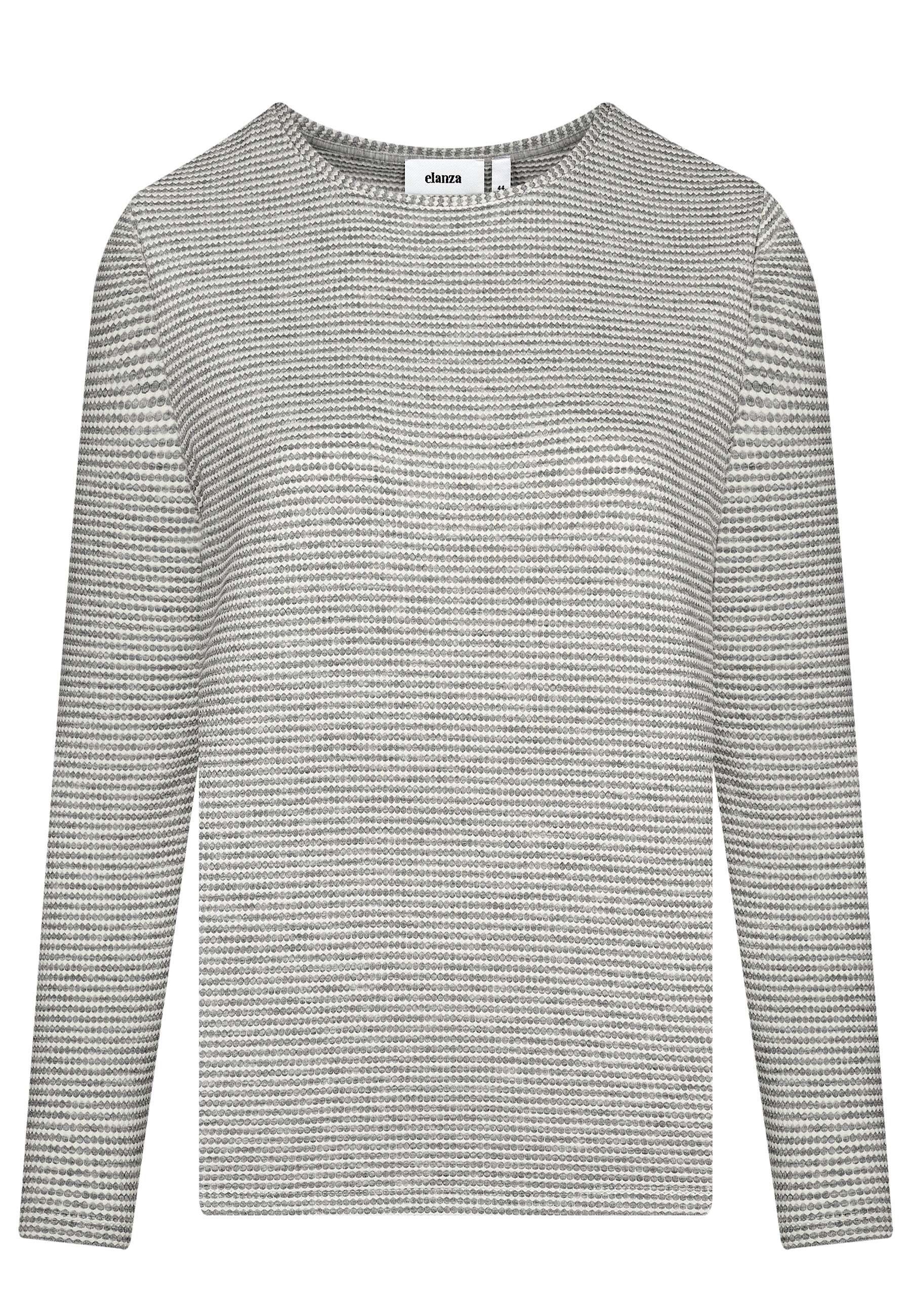 elanza T-Shirt Shirt mit grafischem Muster in Grau/Weiß (1-tlg)
