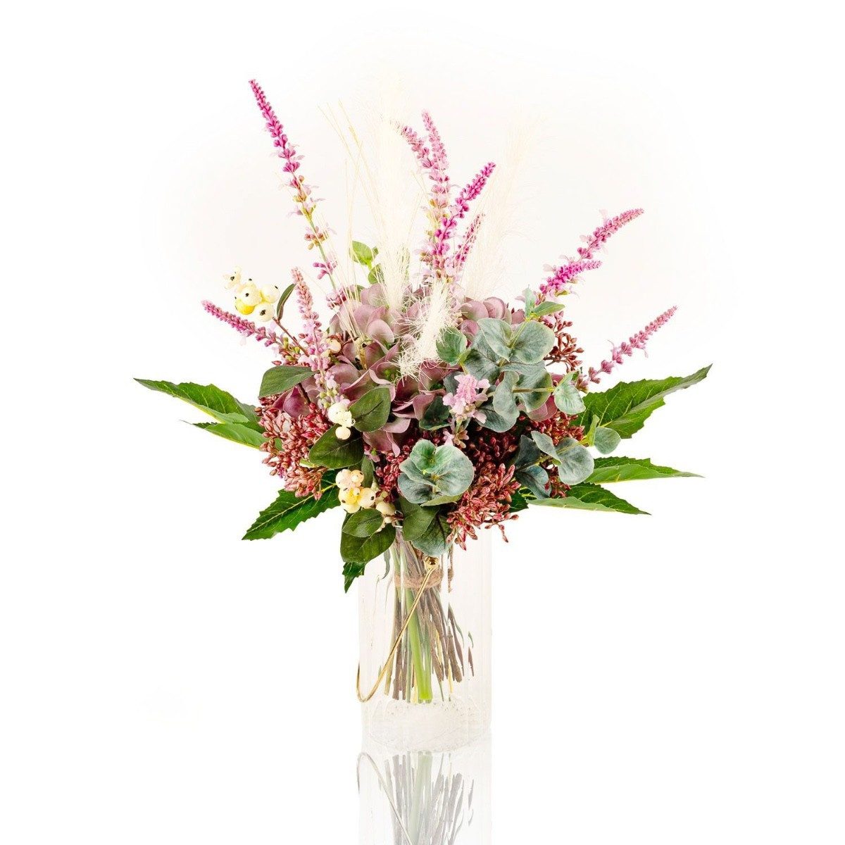 Kunstblumenstrauß Deko Herbststrauß Keona, violett-rosa, 50cm, Ø40cm, artplants, Höhe 50.0 cm