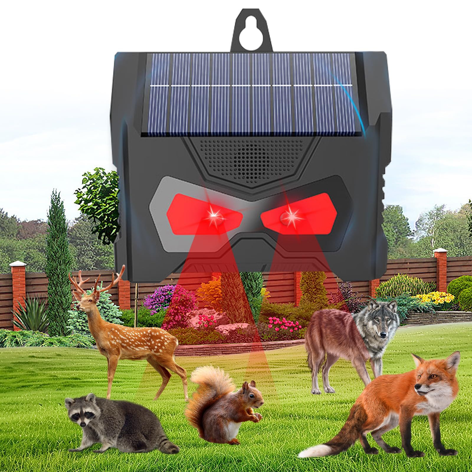 Ultraschall-Tierabwehr Ultraschall Tiervertreiber Katzenabwehr, Solar Katzenschreck