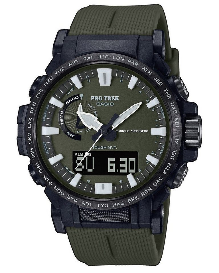 CASIO PRO TREK Smart Quarzuhr Pro Trek Funk-Solar Grün, Herrenuhr