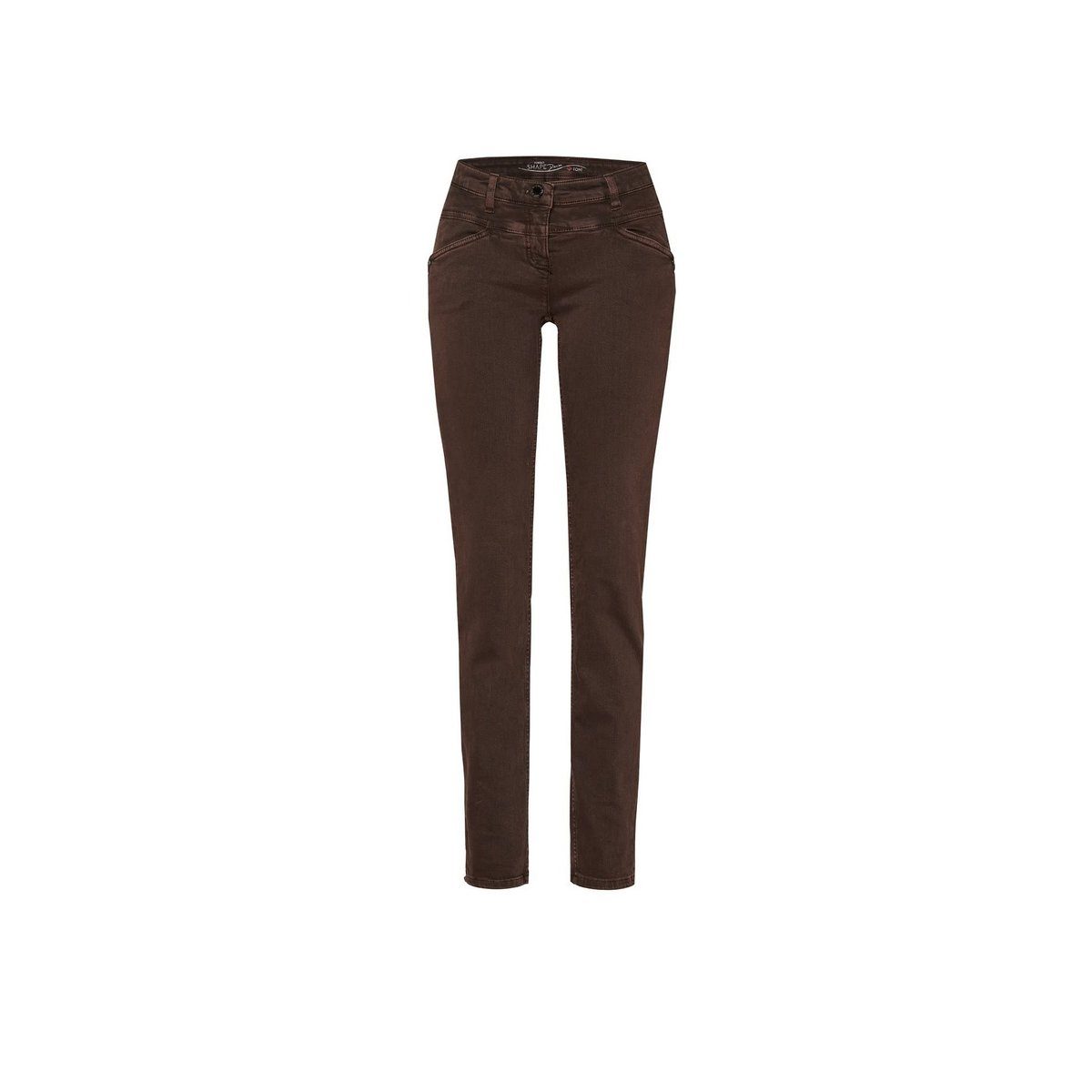TONI 5-Pocket-Jeans uni (1-tlg) dark chocolate | Straight-Fit Jeans