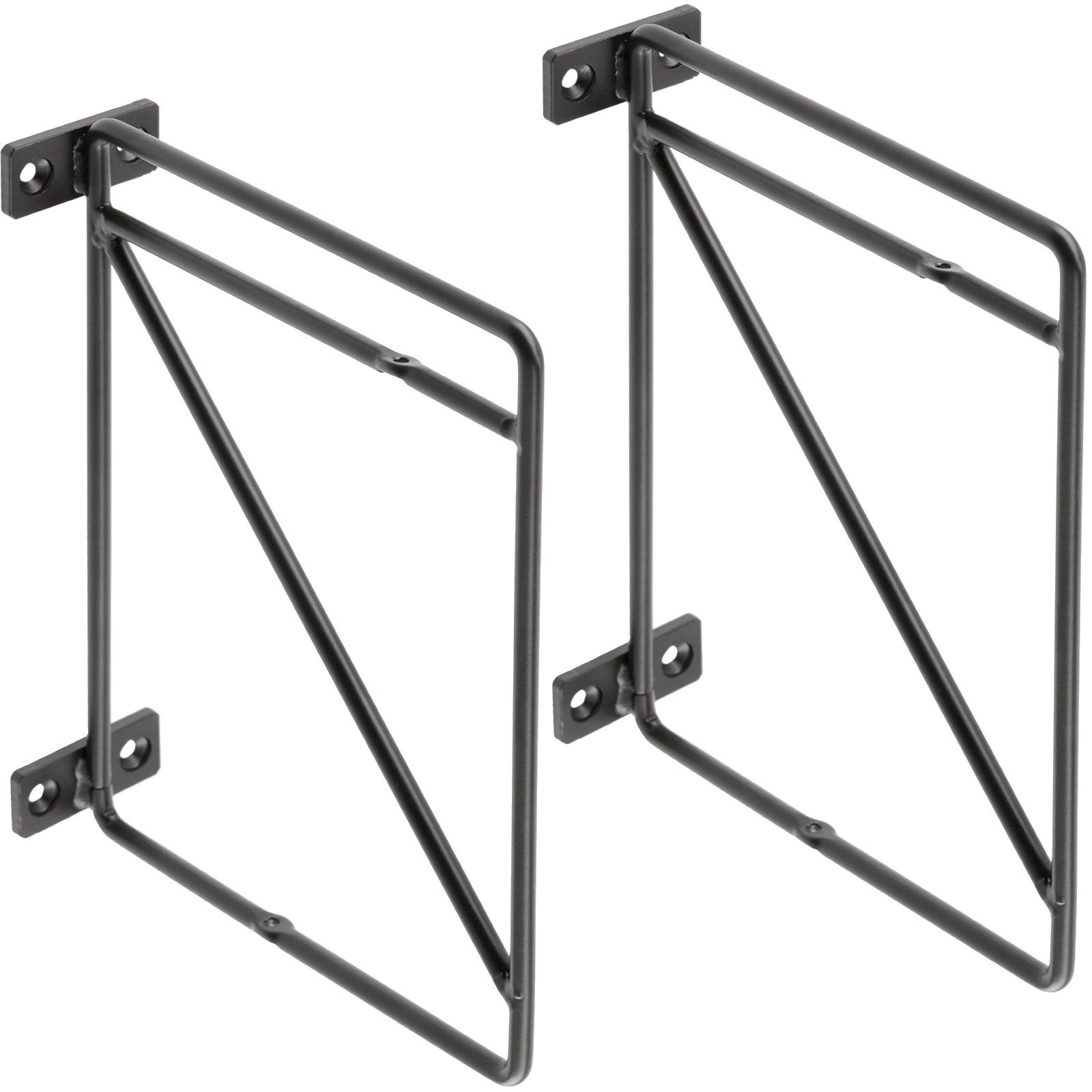 SO-TECH® Wandregalhalter Regalkonsole RK12 schwarz Stahl Regalwinkel für Holzplatten, 2-tlg., Tragkraft je Paar: 20 kg, Bau ganzer Bortensysteme möglich