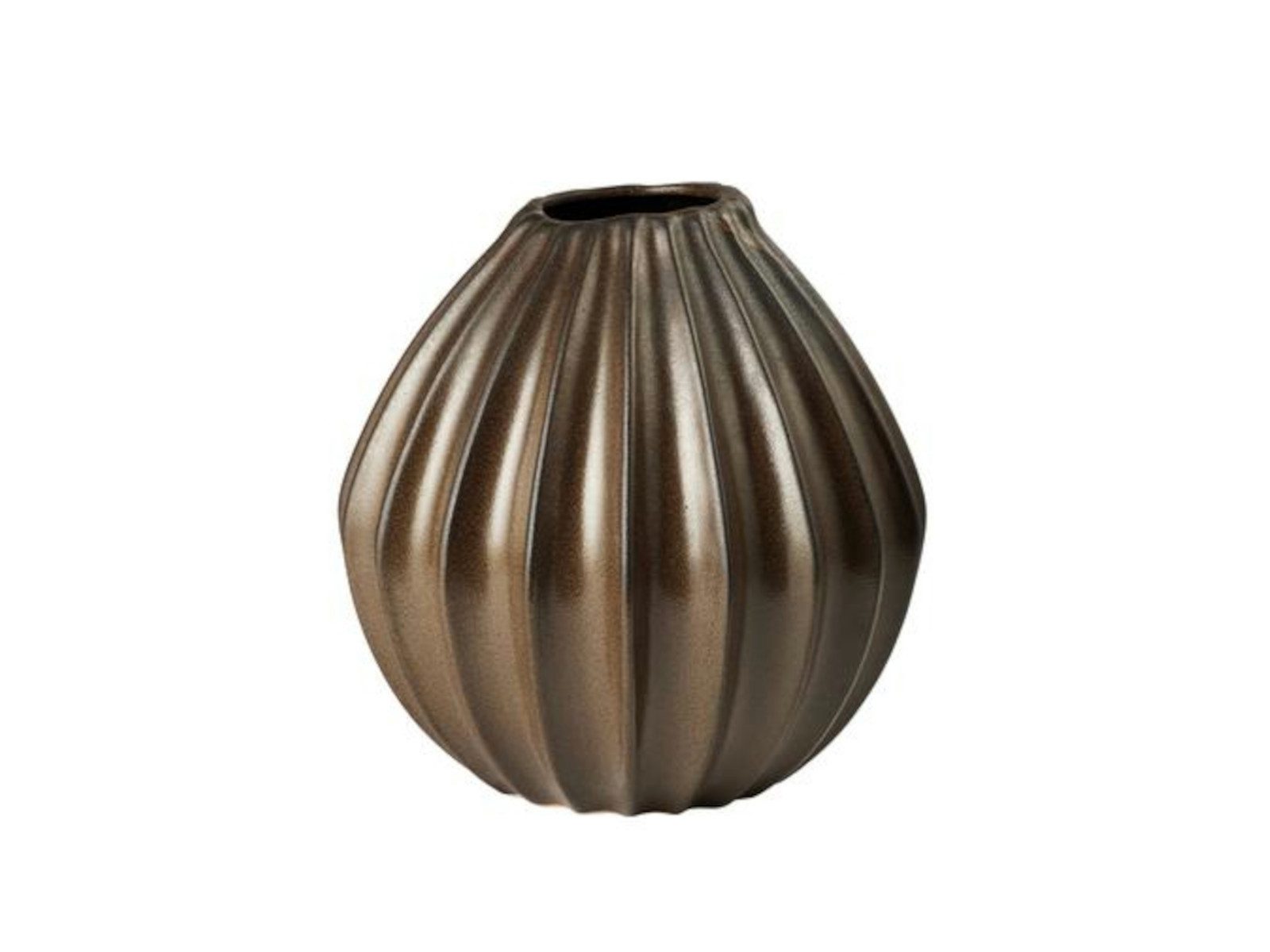 Broste Copenhagen Dekovase Wide Vase Antique Brown L 30cm (Vasen)