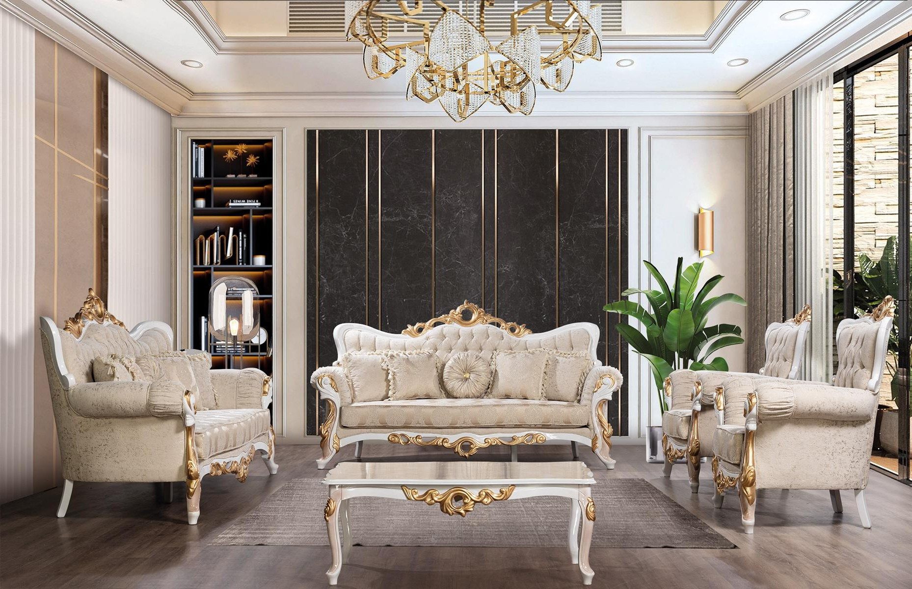 Xlmoebel Polstergarnitur Sofagarnitur 3211 Design Sofa Sitz Set Luxus Klassiker, (5-tlg), Made in Europa