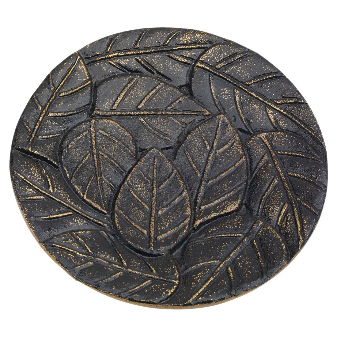 NKlaus Kerzentablett Kerzenteller Aluminium Schwarz - Gold Ø 14cm Unter